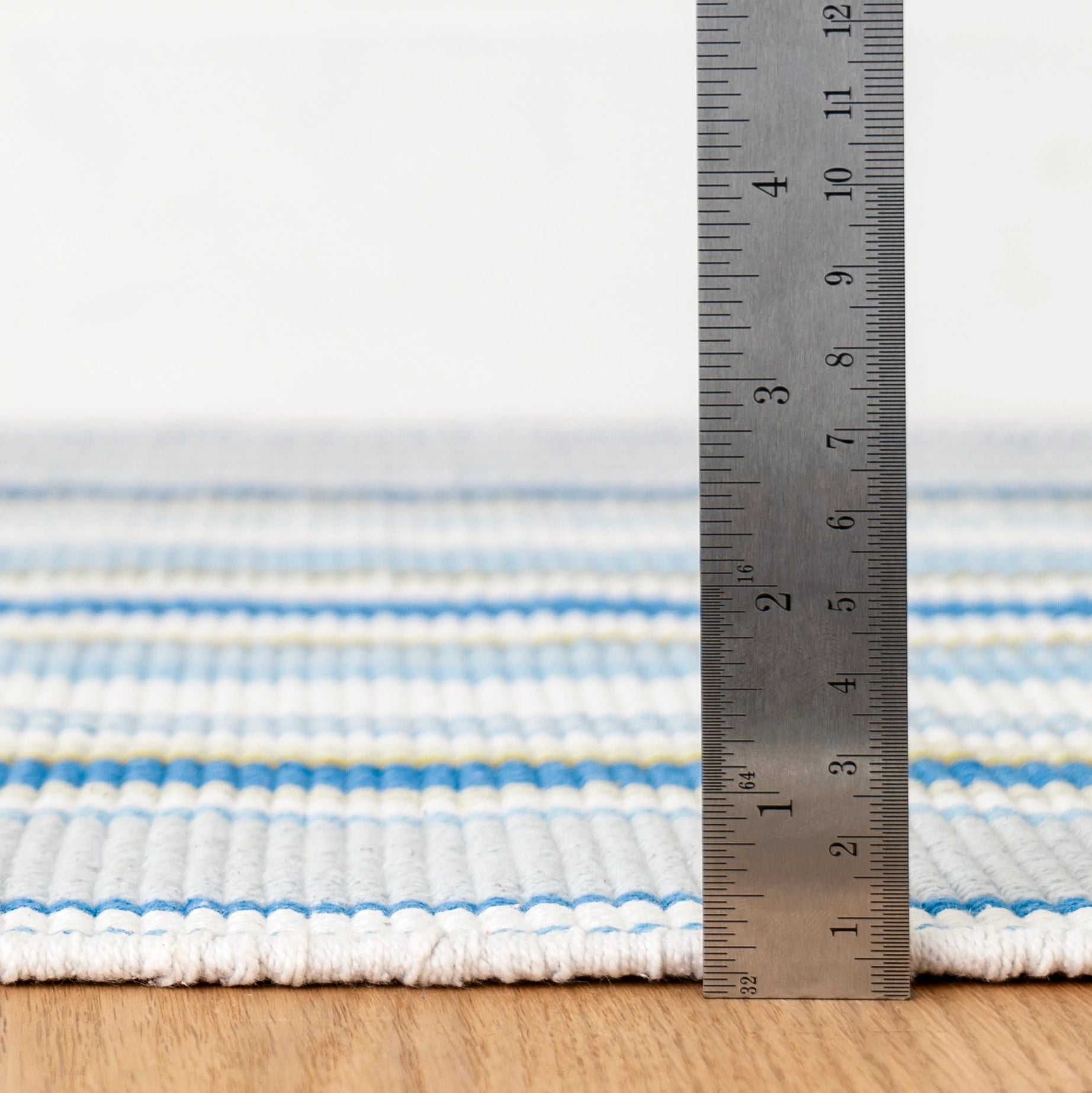 Daphne Stripe French Blue Handwoven Cotton Rug - DA2018 - 10x14