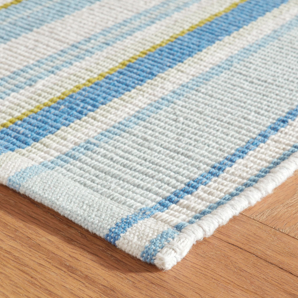 Daphne Stripe French Blue Handwoven Cotton Rug - DA2018 - 10x14