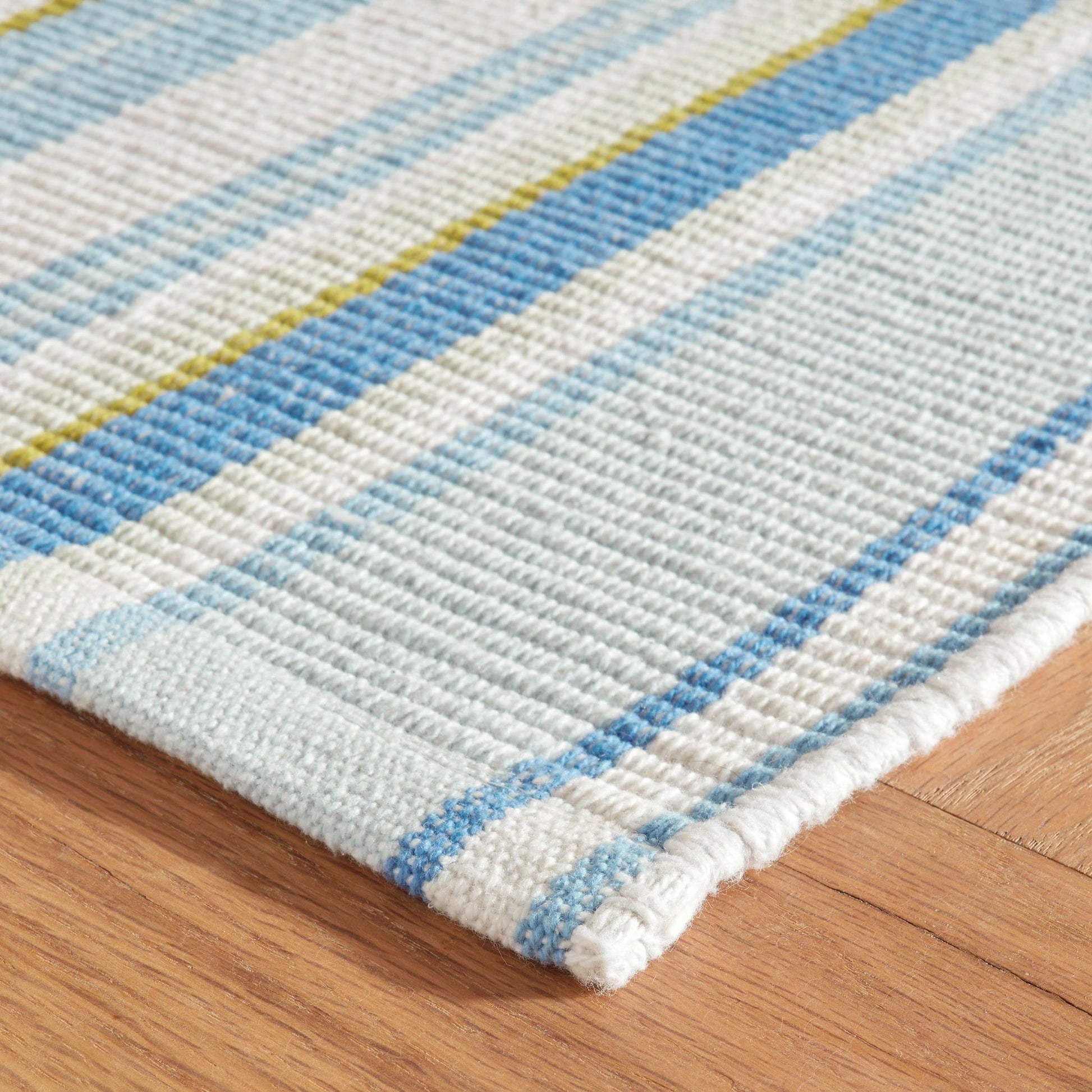 Daphne Stripe French Blue Handwoven Cotton Rug - DA2018 - 10x14