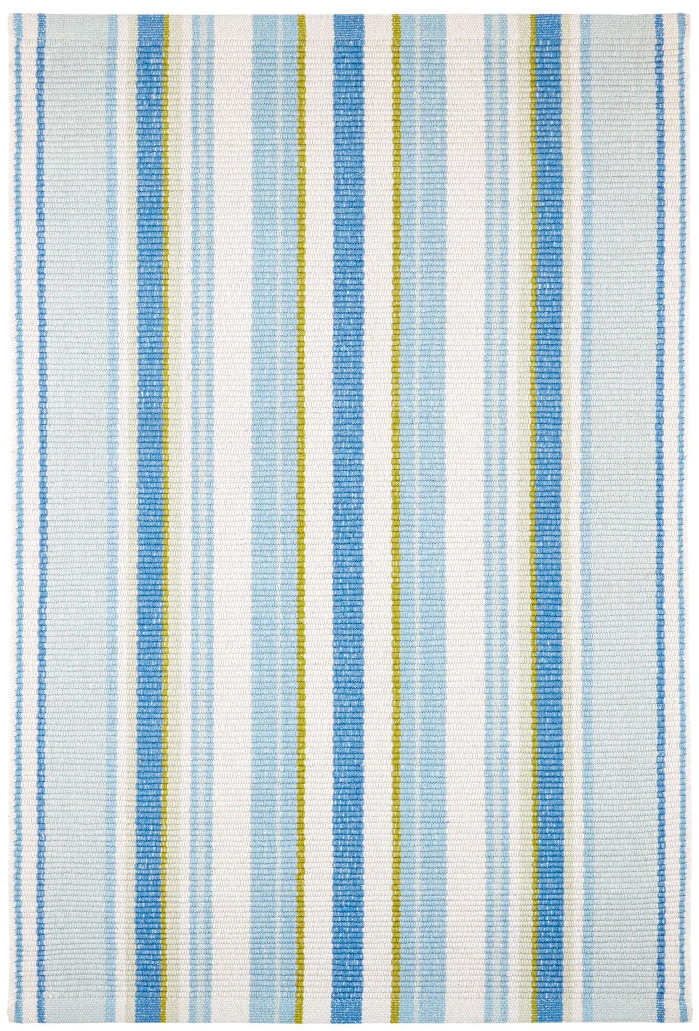 Daphne Stripe French Blue Handwoven Cotton Rug - DA2018 - 10x14