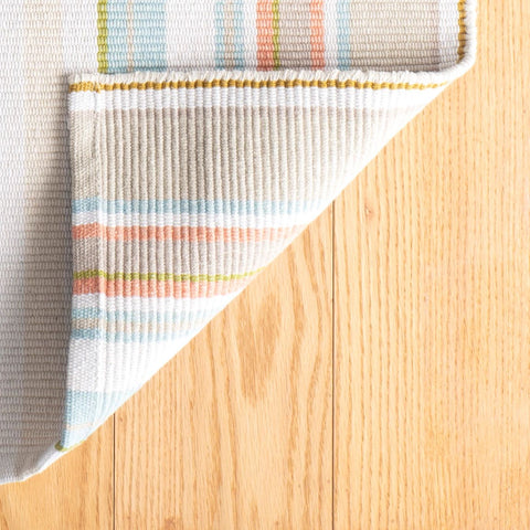 Daphne Stripe Sky Handwoven Cotton Rug - DA2019 - 10x14