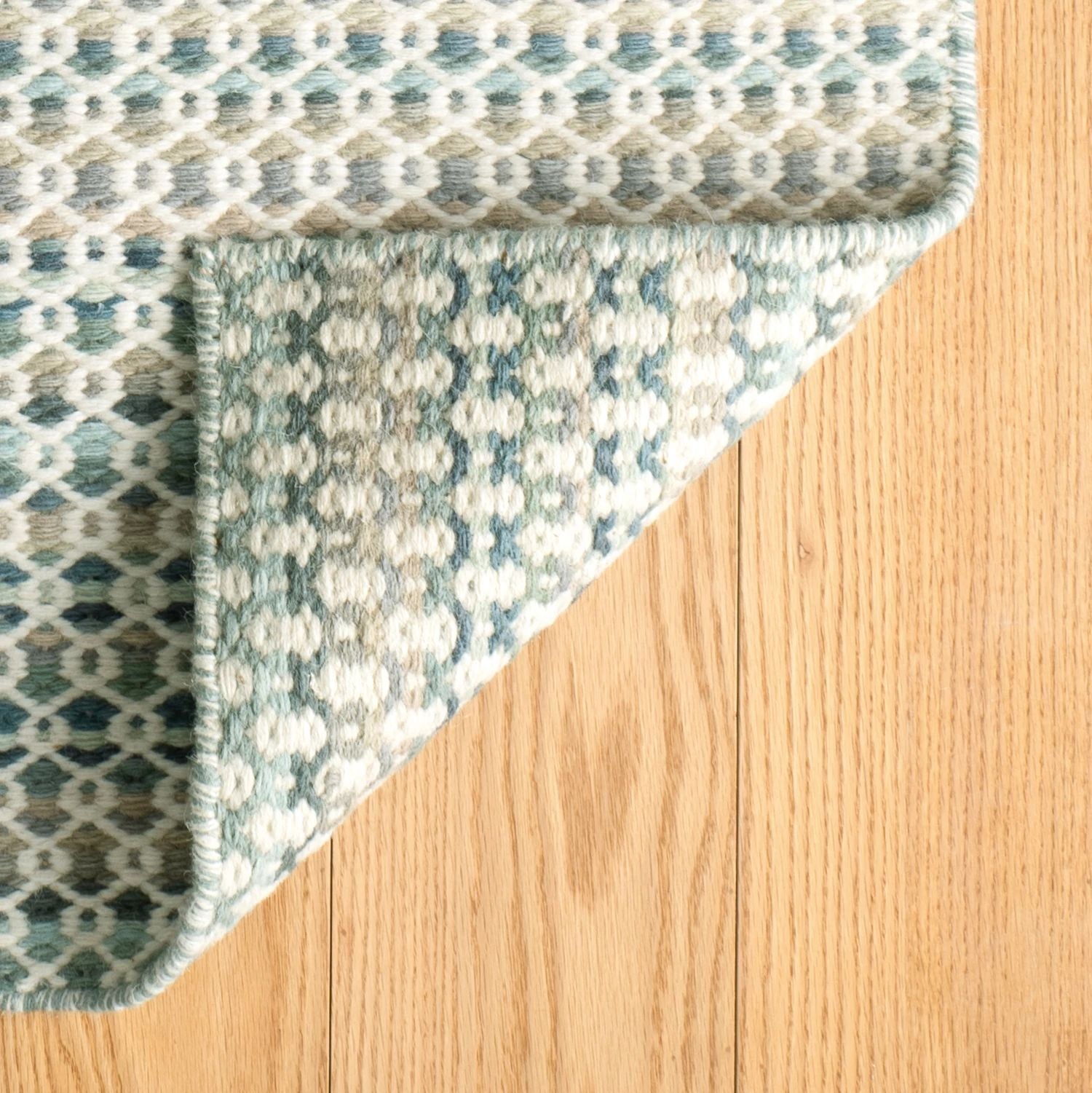 Poppy Blue Handwoven Wool Rug - DA2024 - 10x14