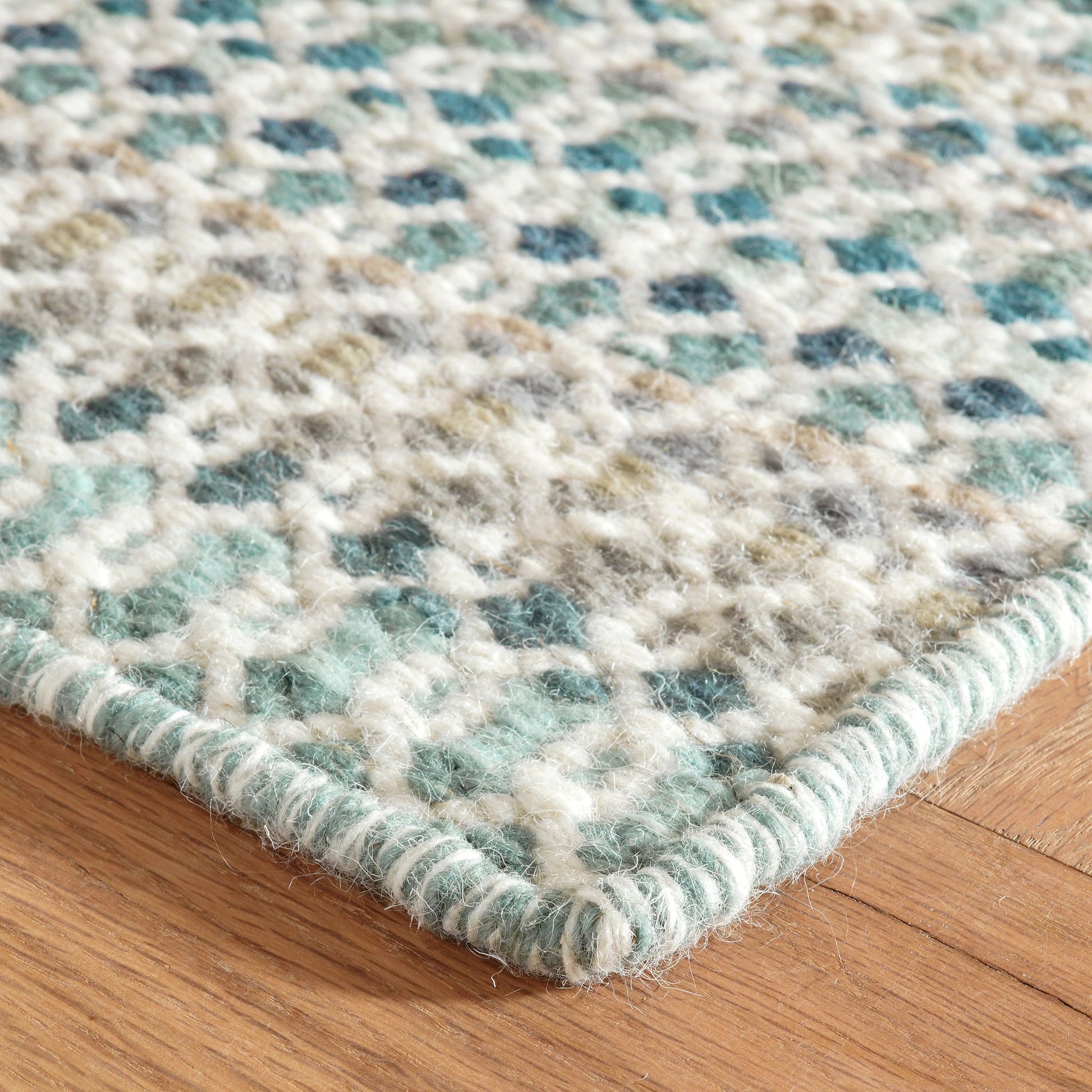 Poppy Blue Handwoven Wool Rug - DA2024 - 10x14