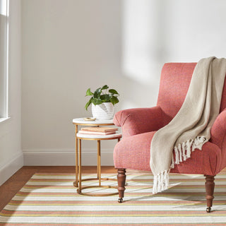 Sloane Stripe Sprout Handwoven Cotton Rug - DA2027 - 10x14
