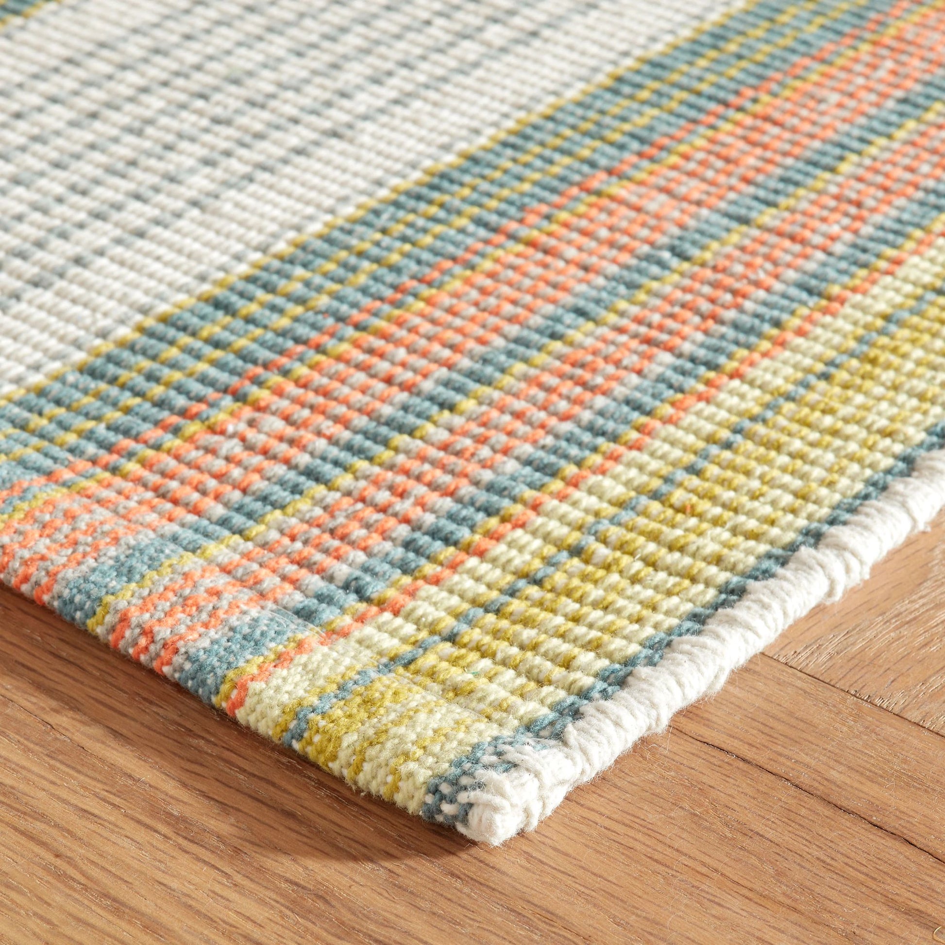 Sloane Stripe Sprout Handwoven Cotton Rug - DA2027 - 10x14