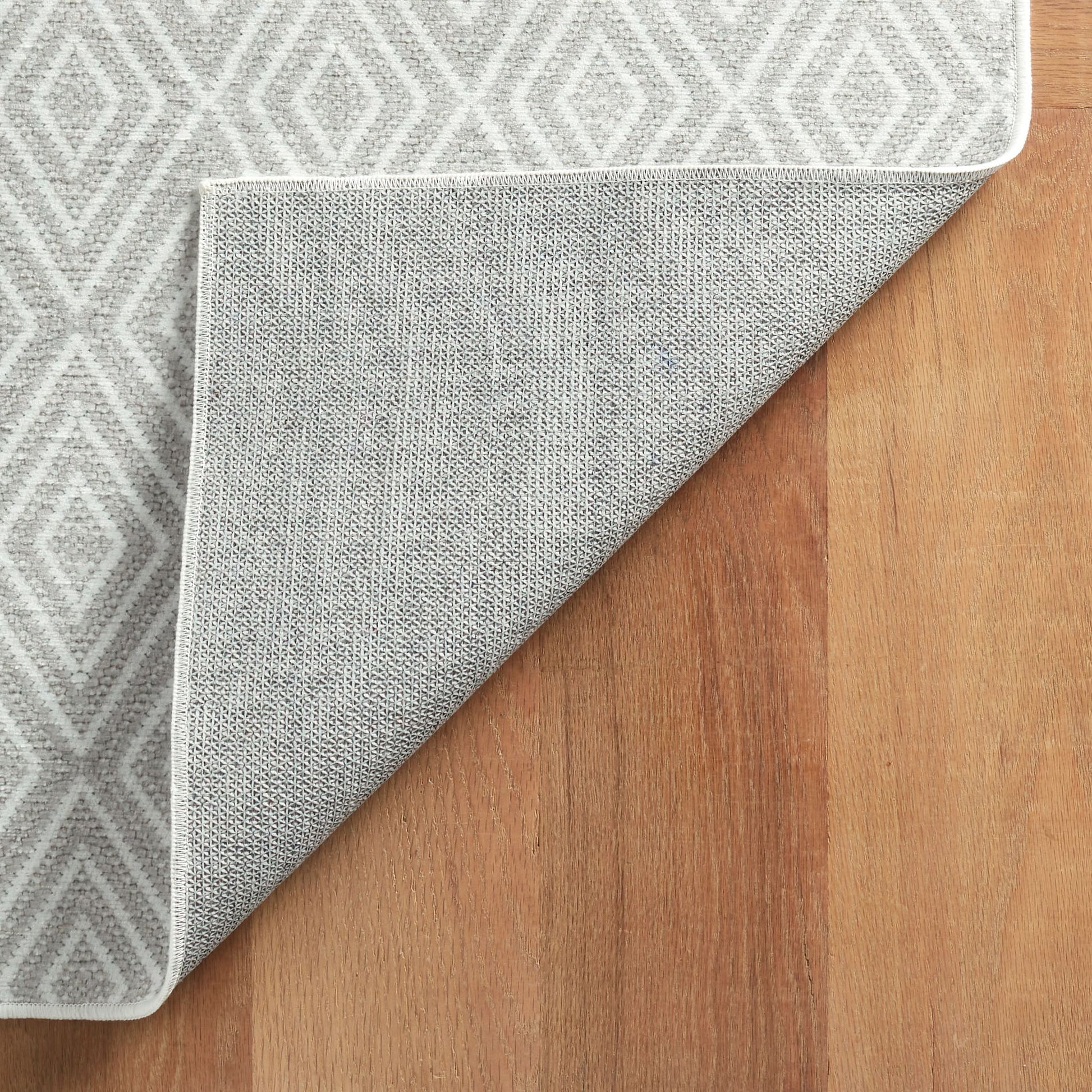 Diamond Platinum/White Machine Washable Rug - DA2035 - 8x10