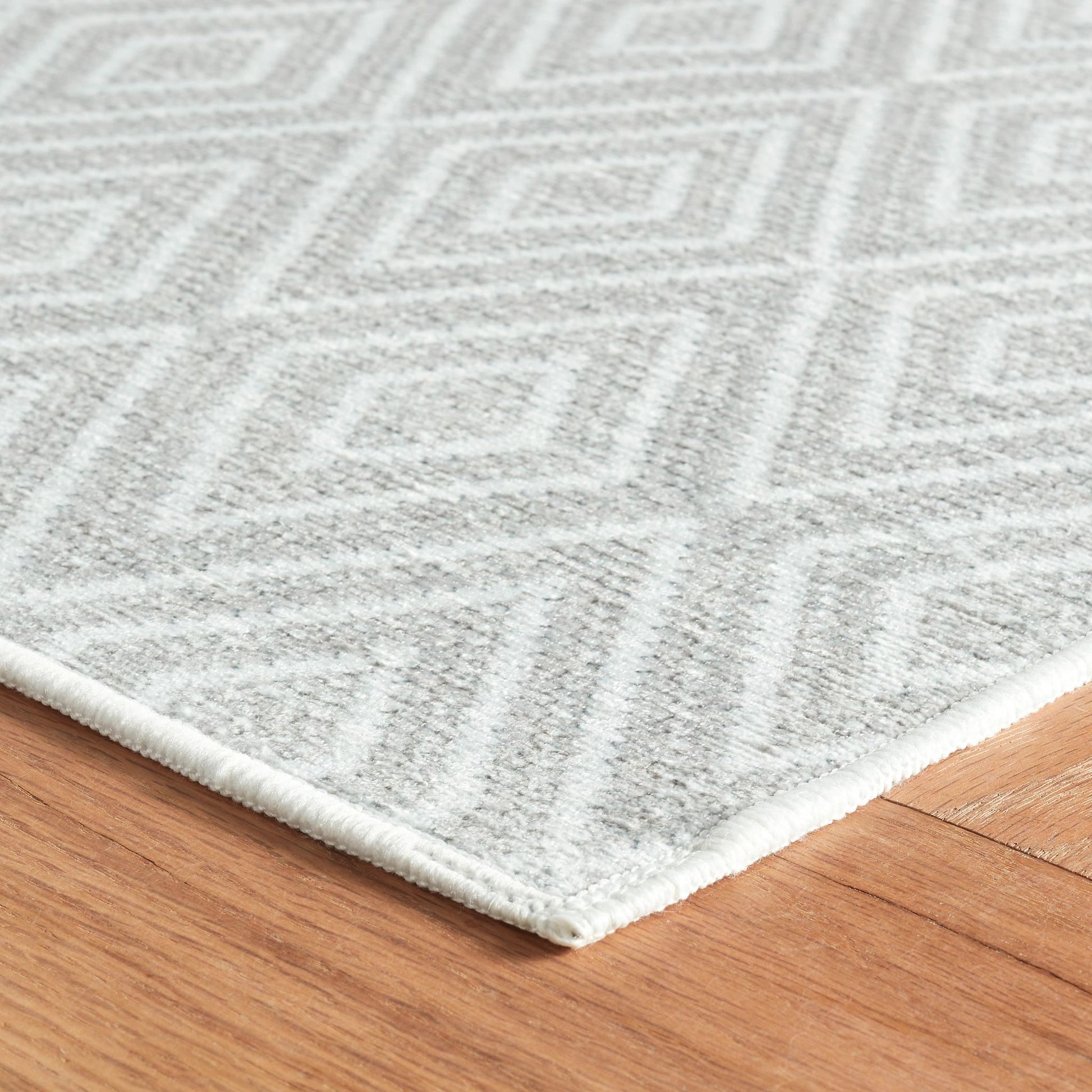 Diamond Platinum/White Machine Washable Rug - DA2035 - 8x10