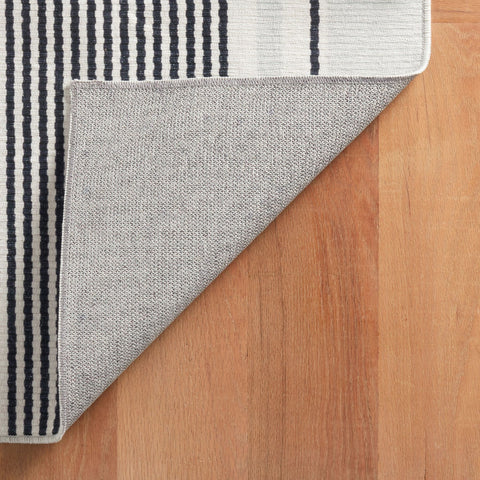 Gunner Stripe Grey Machine Washable Rug - DA2038 - 8x10