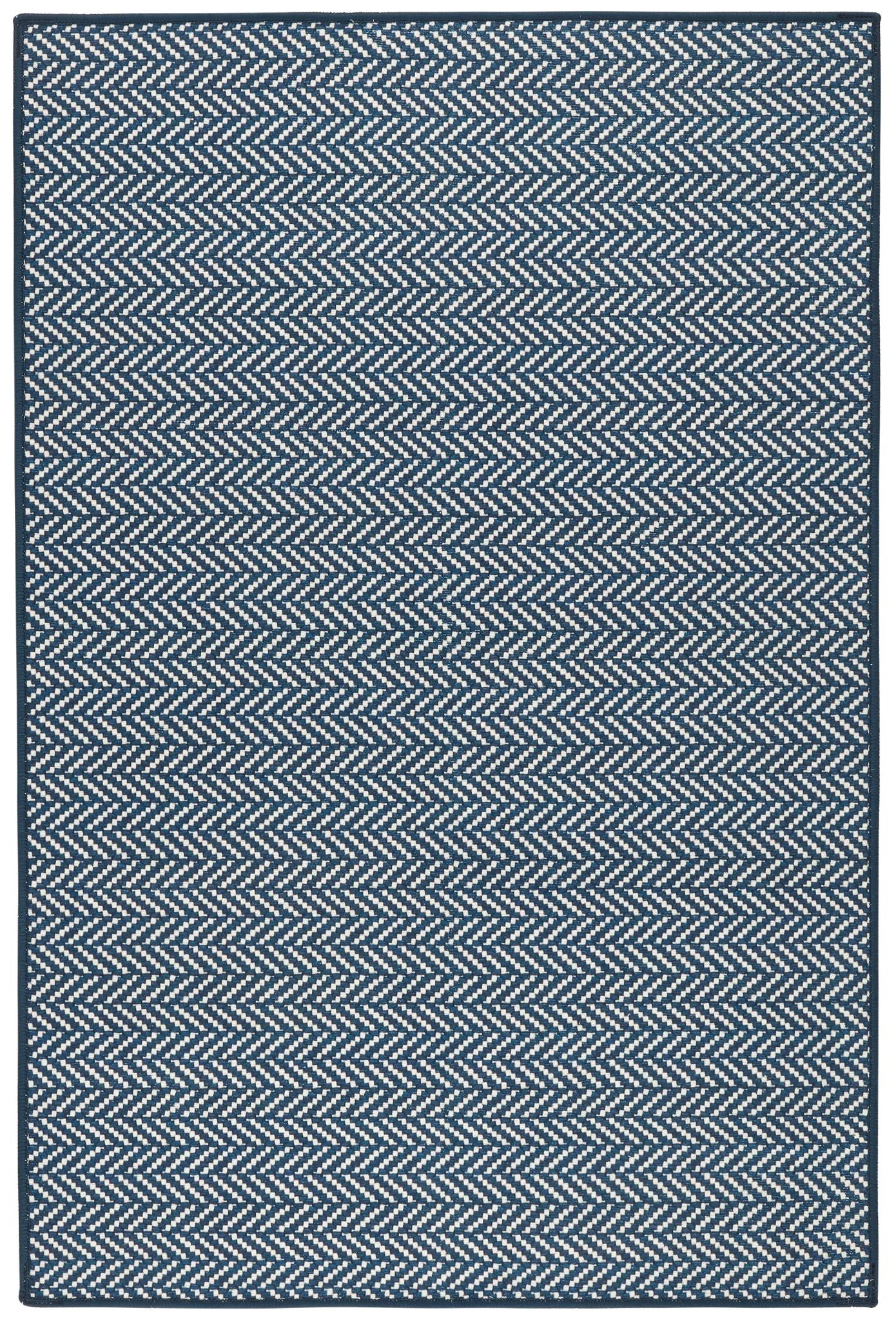 Herringbone Navy Machine Washable Rug - DA2039 - 8x10