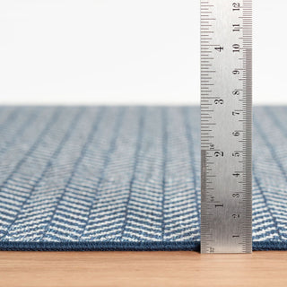 Herringbone Navy Machine Washable Rug - DA2039 - 8x10