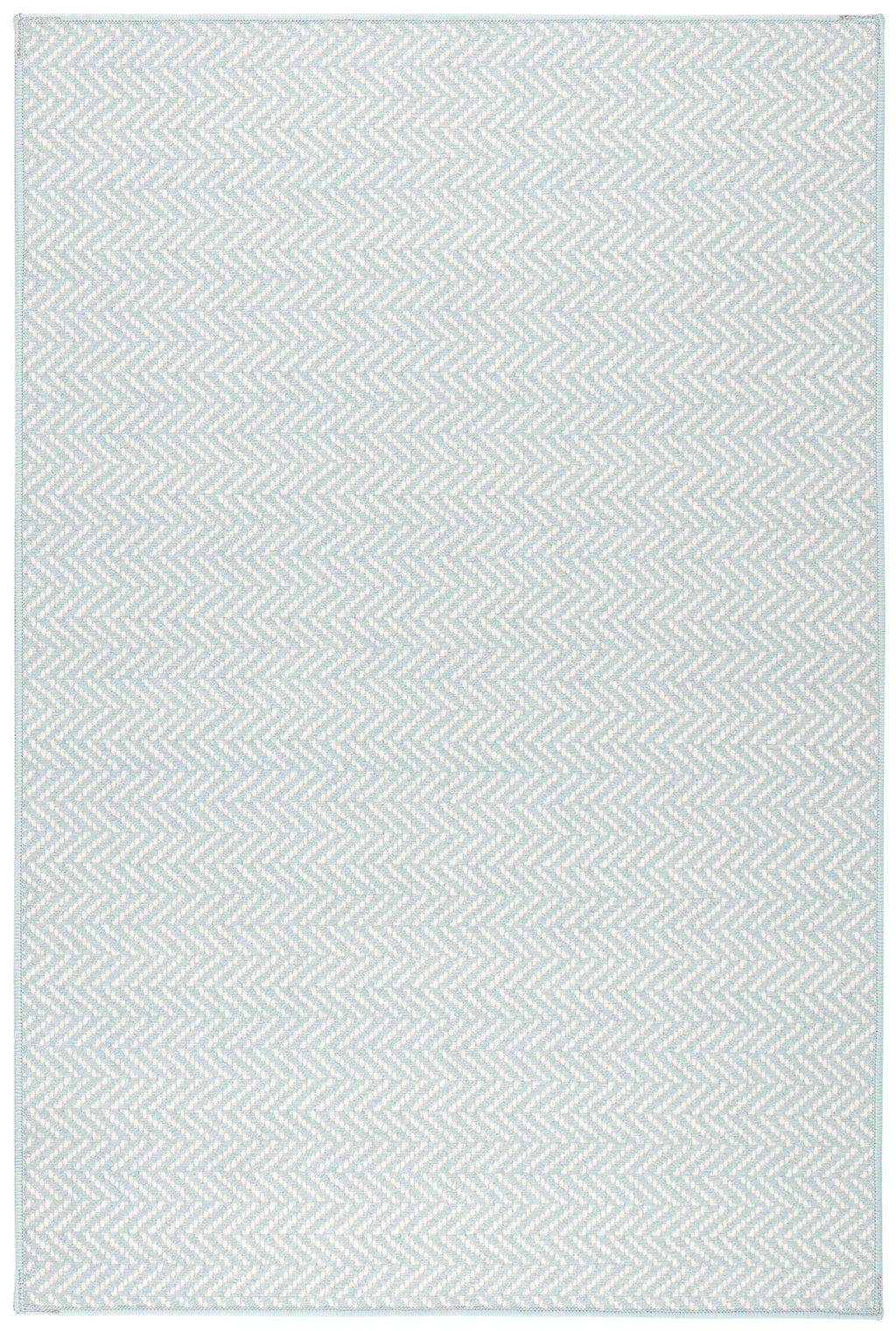 Herringbone Swedish Blue Machine Washable Rug - DA2040 - 8x10