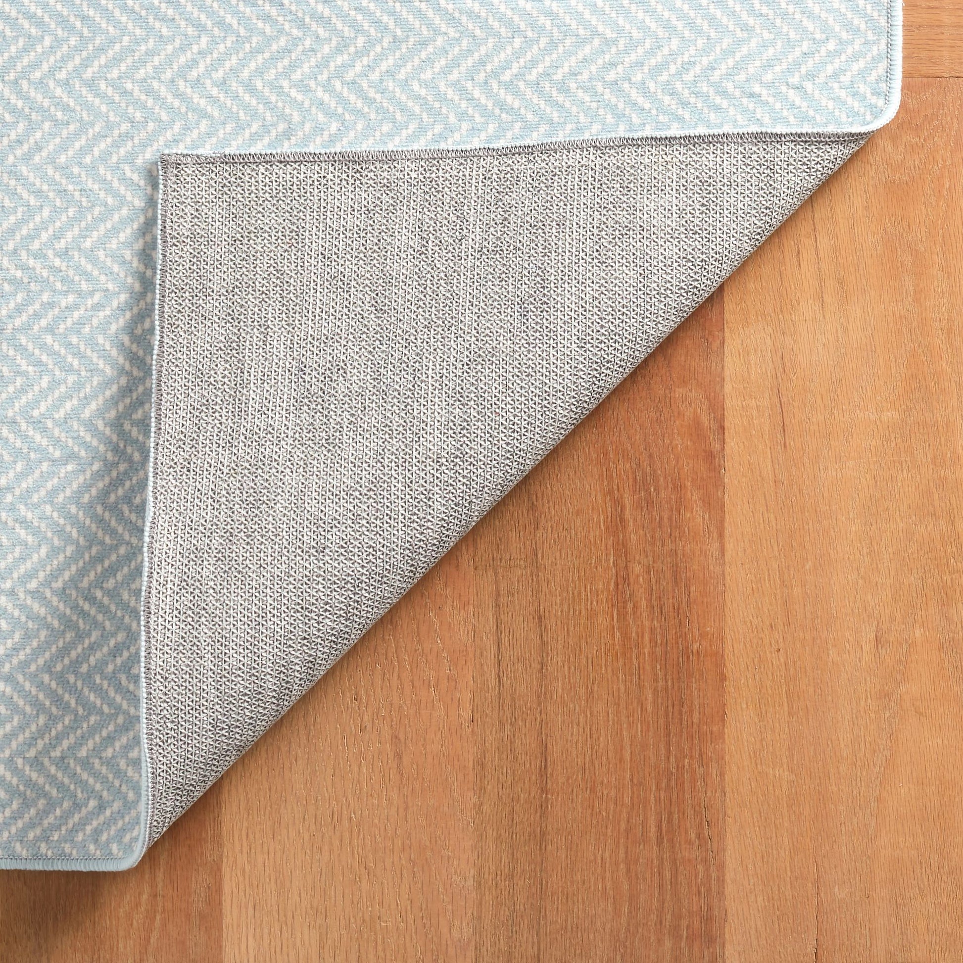 Herringbone Swedish Blue Machine Washable Rug - DA2040 - 8x10