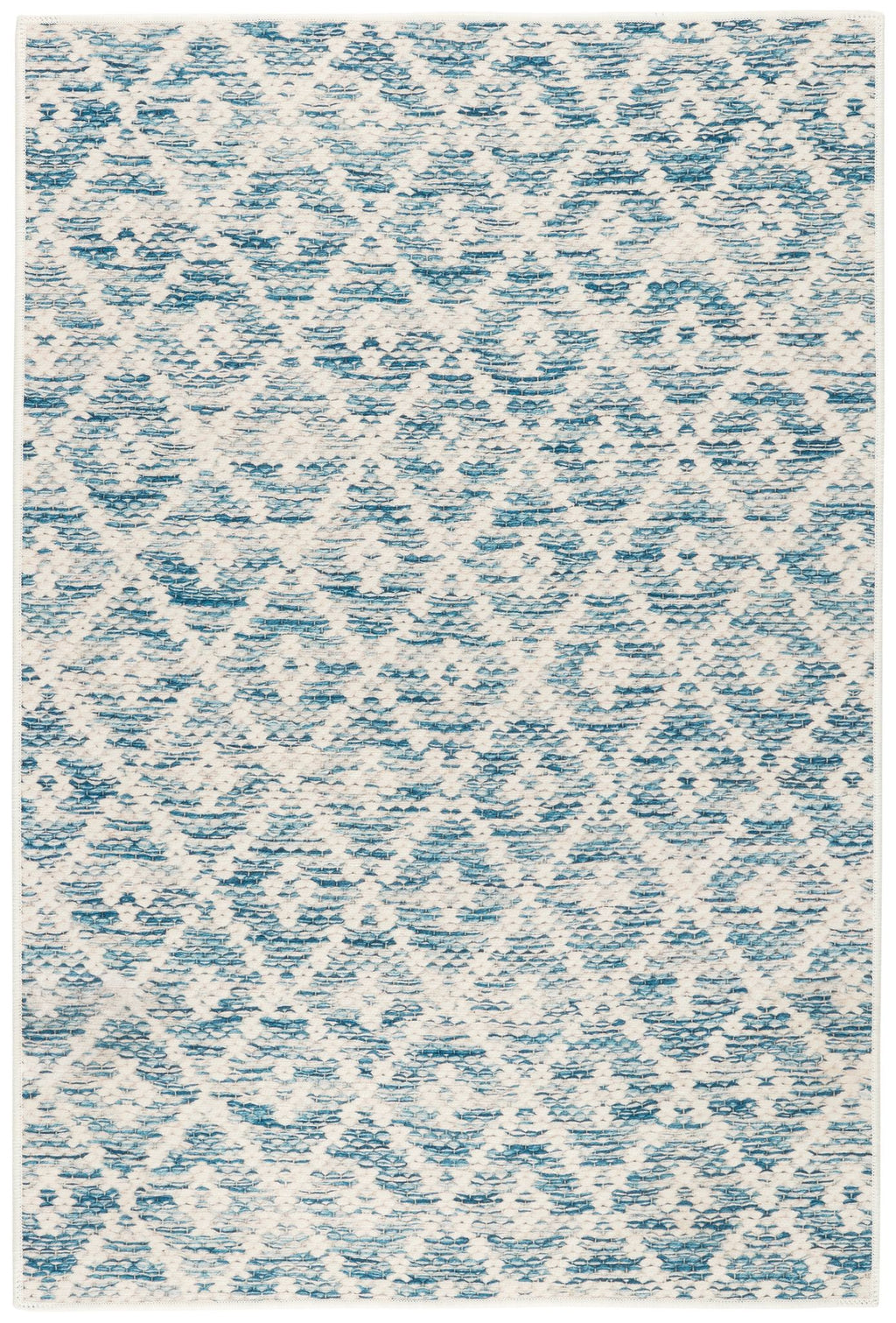 Melange Diamond Blue Machine Washable Rug - DA2045 - 8x10