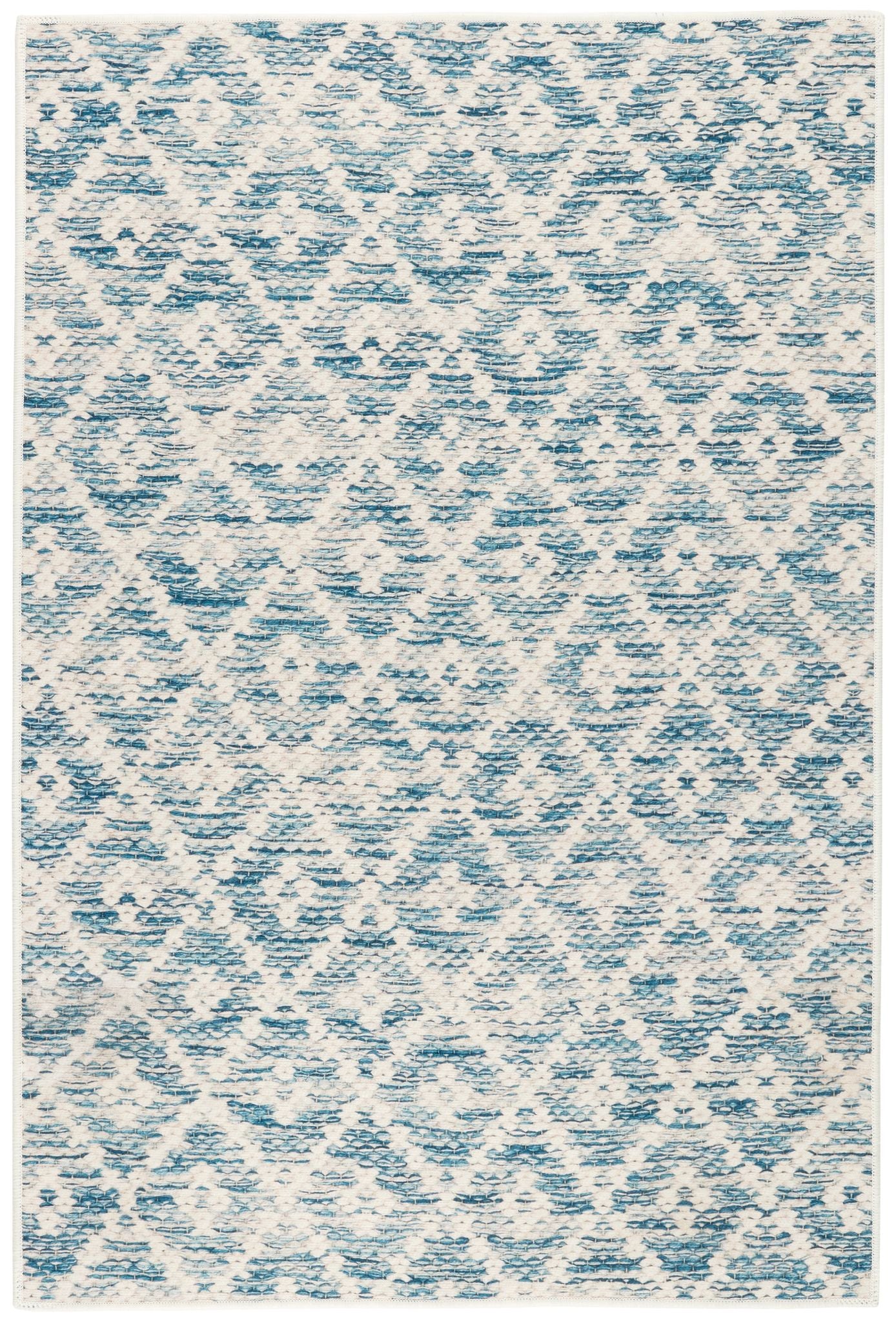 Melange Diamond Blue Machine Washable Rug - DA2045 - 8x10