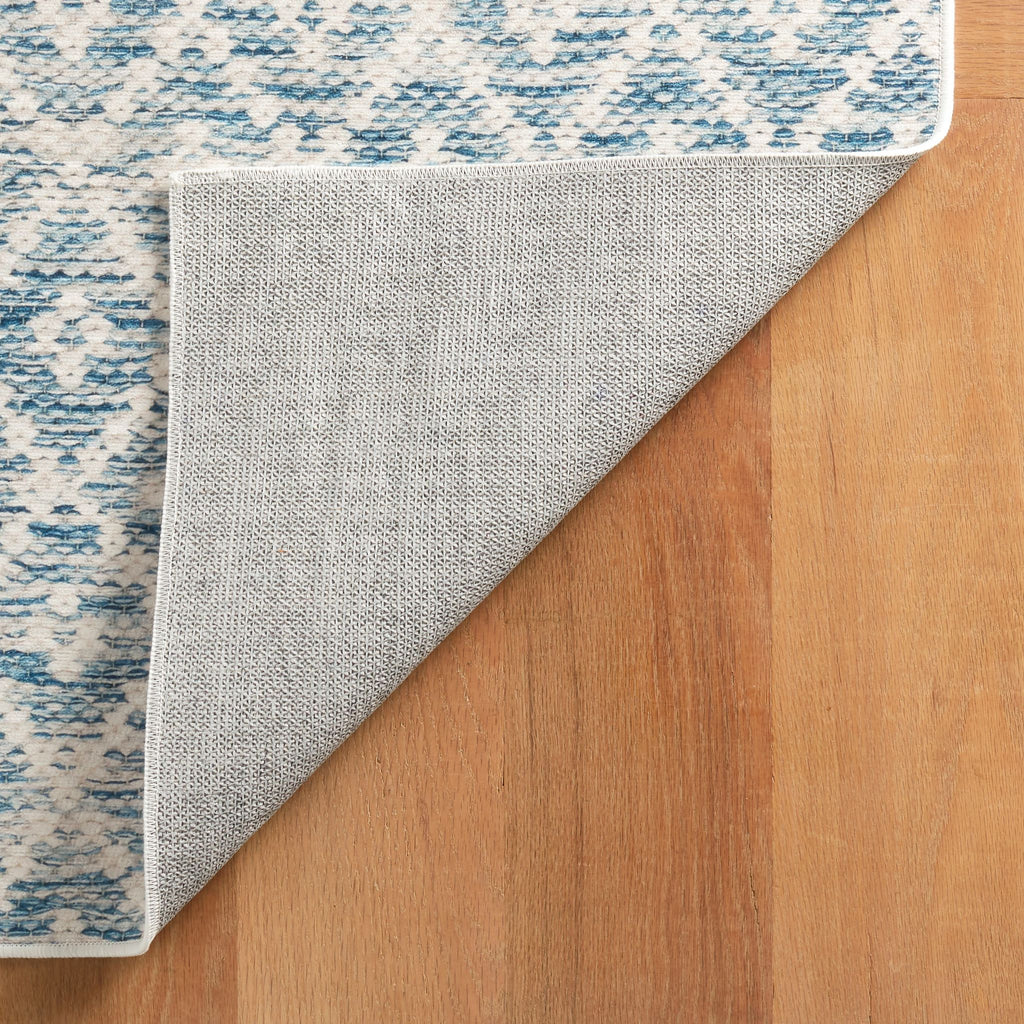 Melange Diamond Blue Machine Washable Rug - DA2045 - 8x10