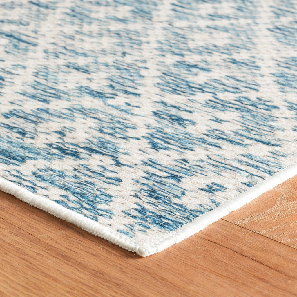 Melange Diamond Blue Machine Washable Rug - DA2045 - 8x10