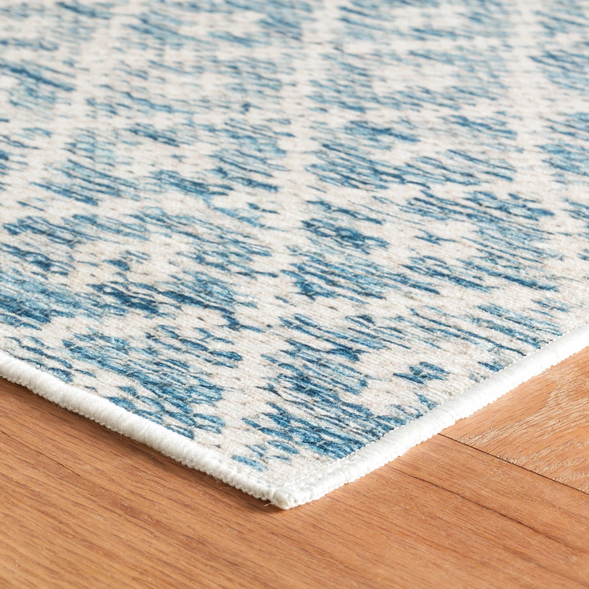 Melange Diamond Blue Machine Washable Rug - DA2045 - 8x10