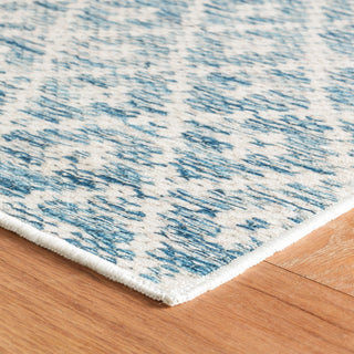 Melange Diamond Blue Machine Washable Rug - DA2045 - 8x10
