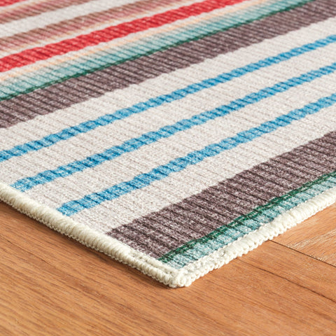 Ranch Stripe Multi Machine Washable Rug - DA2053 - 8x10