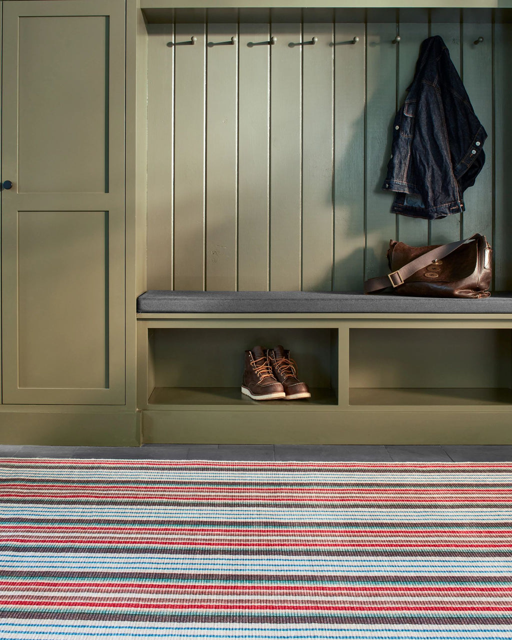 Ranch Stripe Multi Machine Washable Rug - DA2053 - 8x10