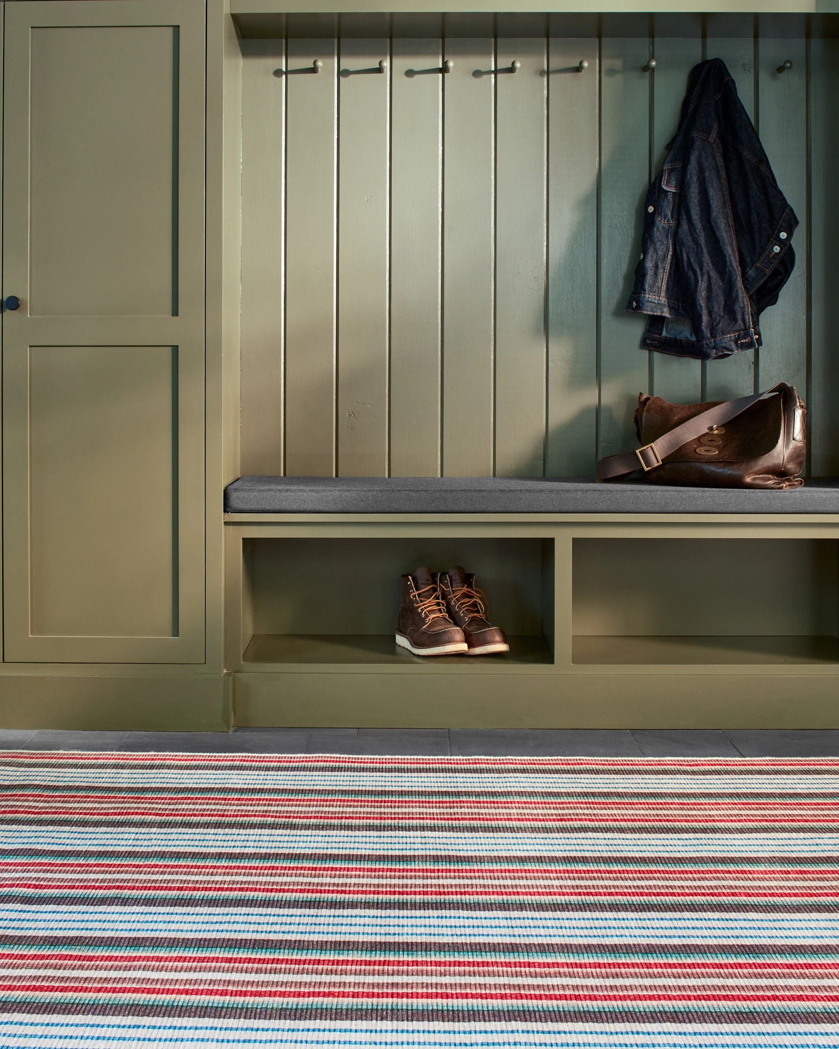 Ranch Stripe Multi Machine Washable Rug - DA2053 - 8x10