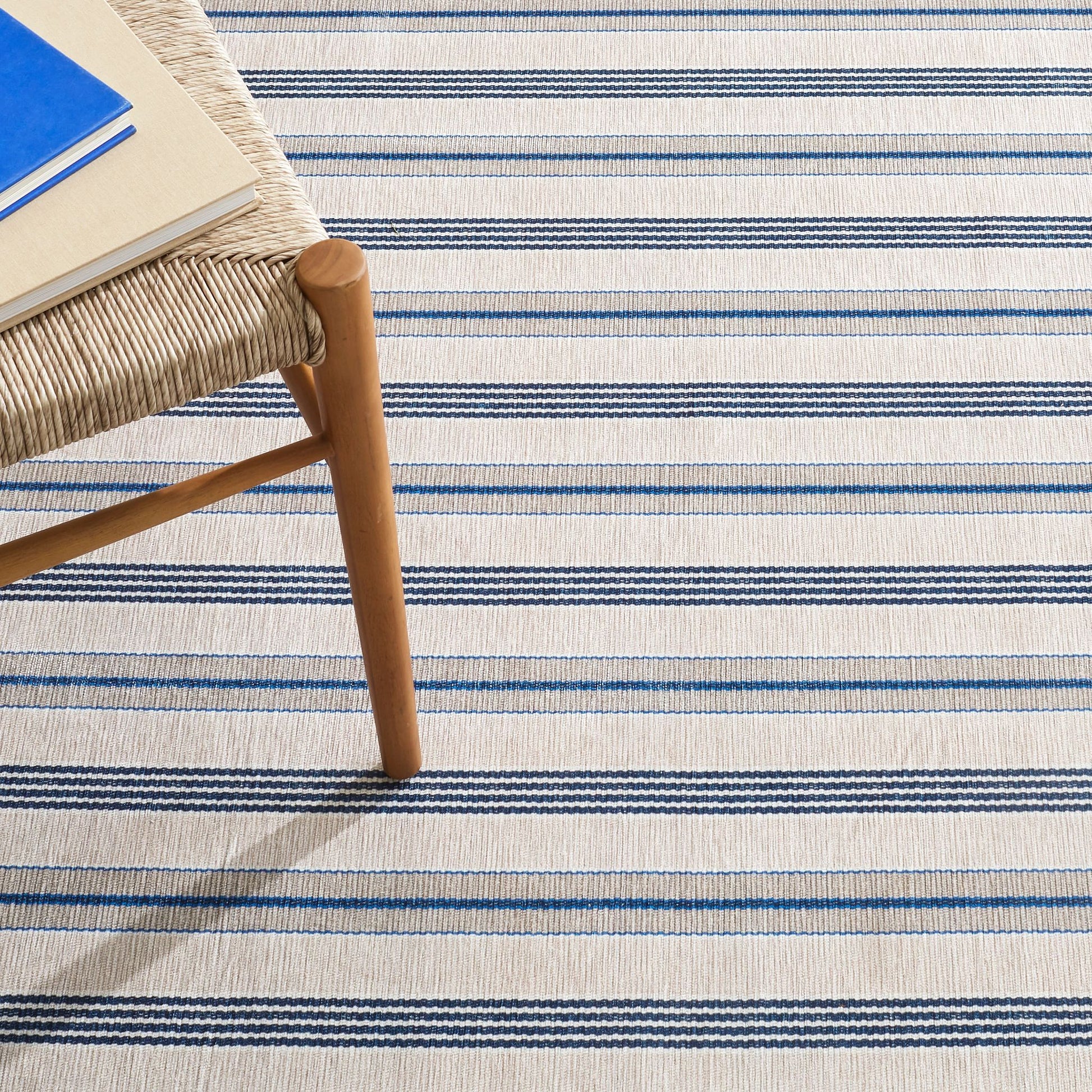 Nimes Ticking Neutral Machine Washable Rug - DA2059 - 8x10