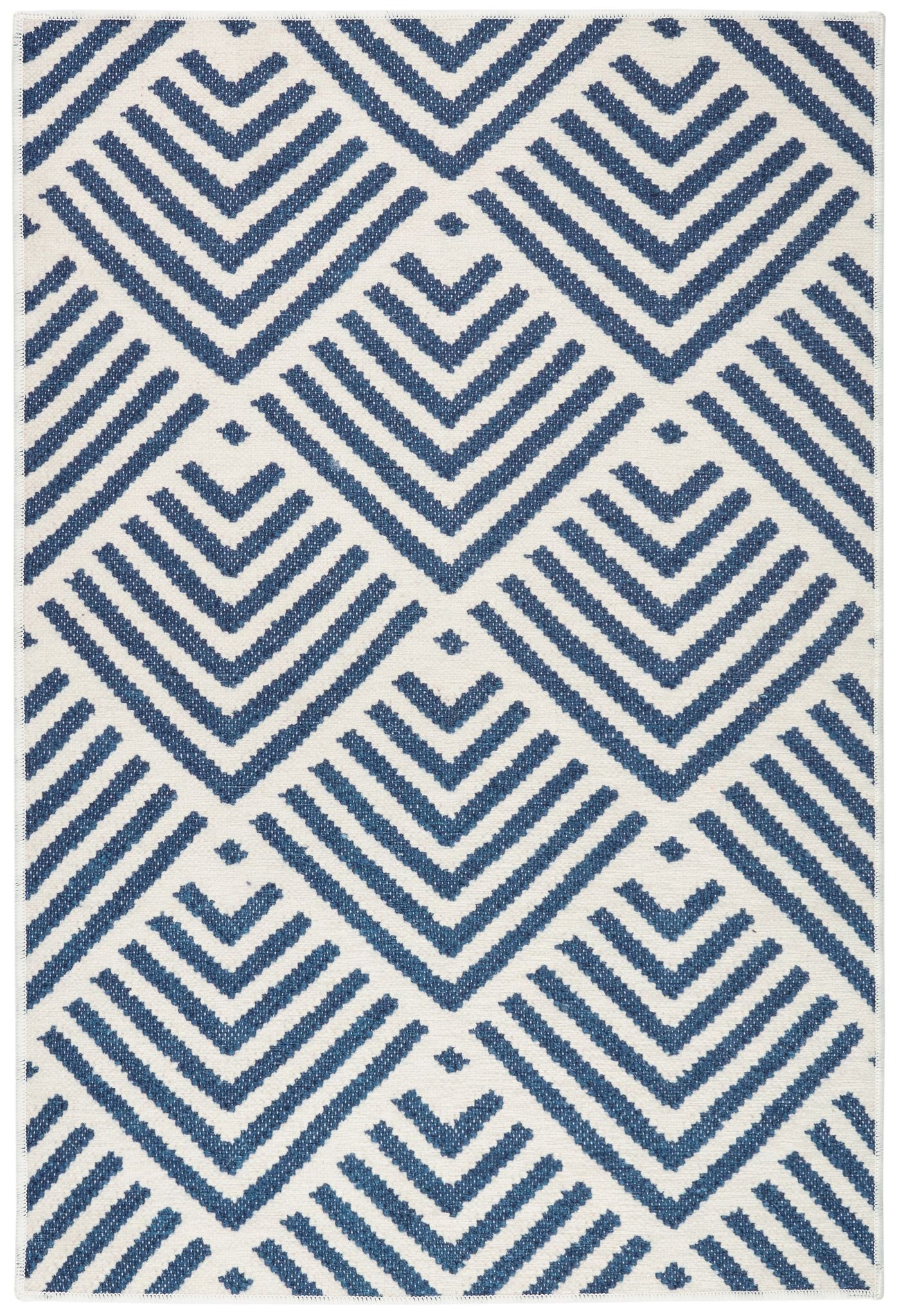 Cleo Navy Machine Washable Rug - DA2168 - 8x10