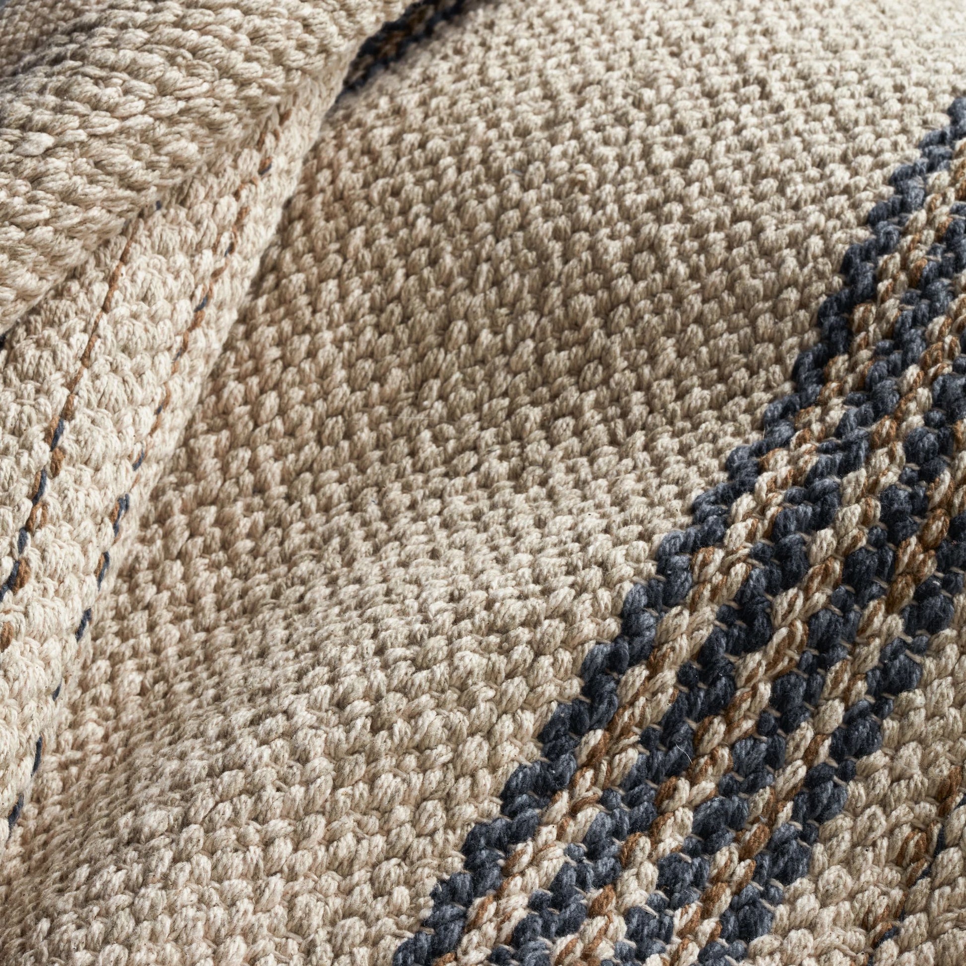 Cielo Stripe Navy Handwoven Cotton Rug - DA2205 - 10x14