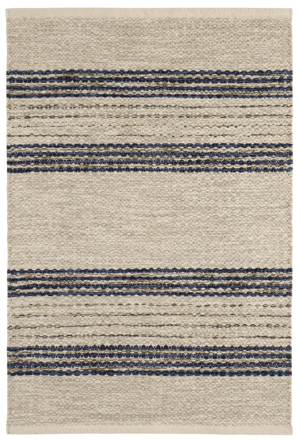 Cielo Stripe Navy Handwoven Cotton Rug - DA2205 - 10x14