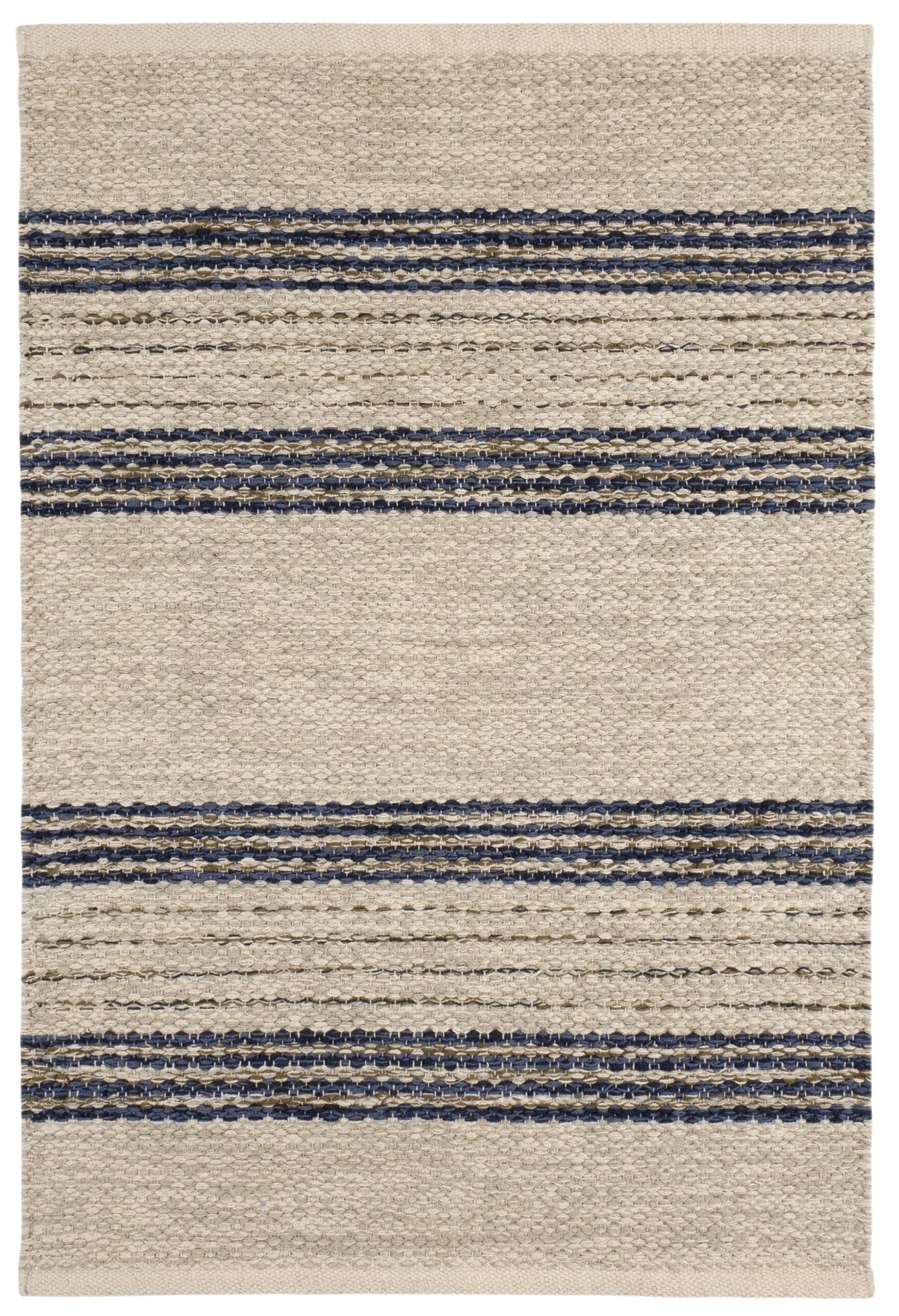 Cielo Stripe Navy Handwoven Cotton Rug - DA2205 - 10x14