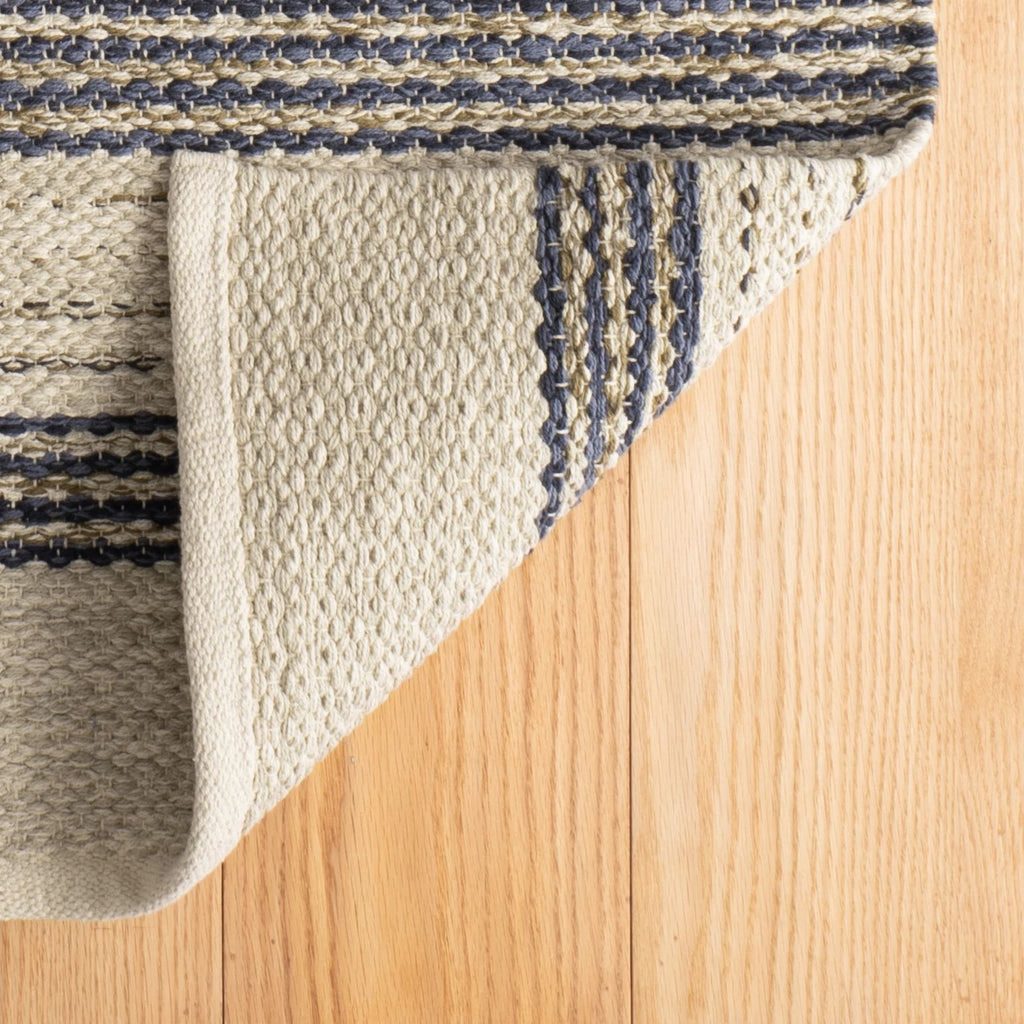 Cielo Stripe Navy Handwoven Cotton Rug - DA2205 - 10x14