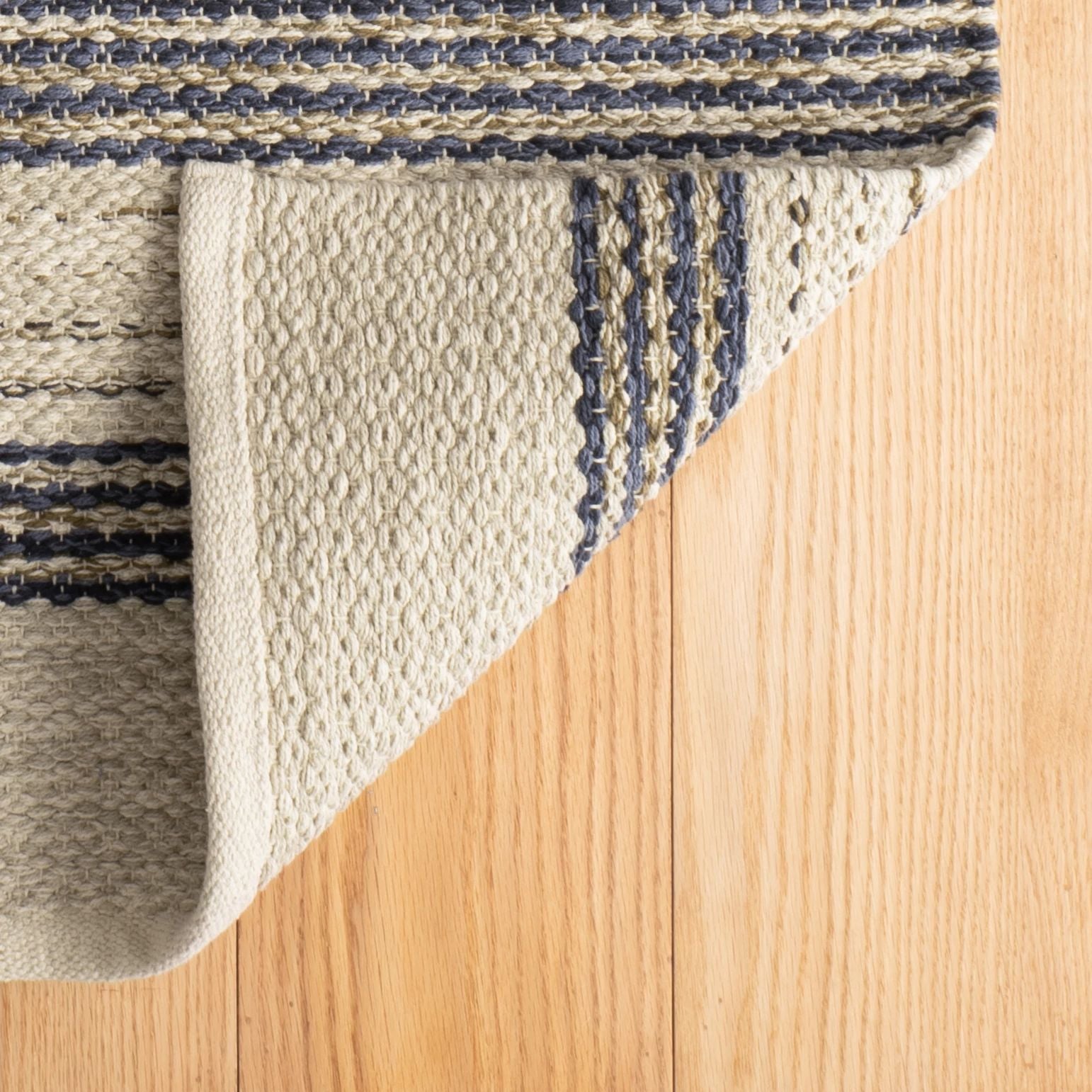 Cielo Stripe Navy Handwoven Cotton Rug - DA2205 - 10x14