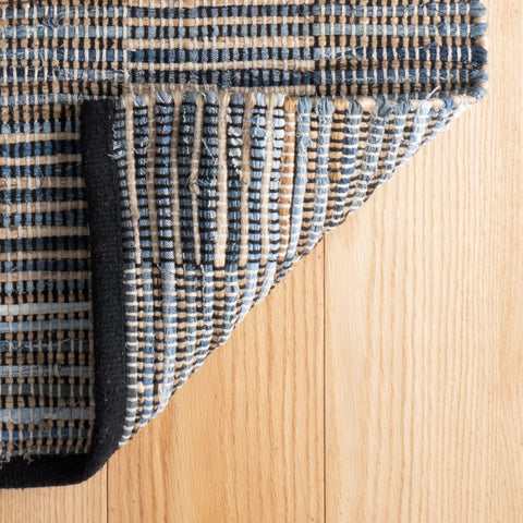 Denim Rag Gridwork Blue Handwoven Cotton Rug - DA2207 - 10x14