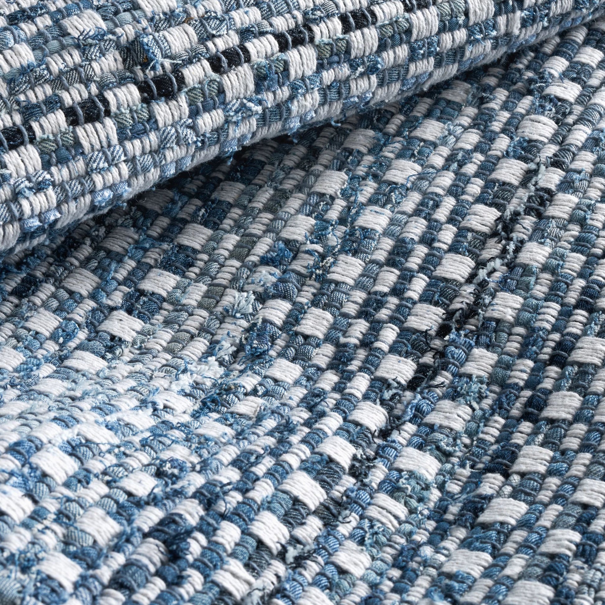 Denim Stone Blue Handwoven Cotton Rug - DA2208 - 10x14