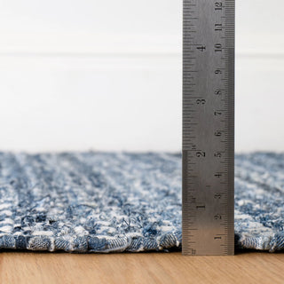 Denim Stone Blue Handwoven Cotton Rug - DA2208 - 10x14