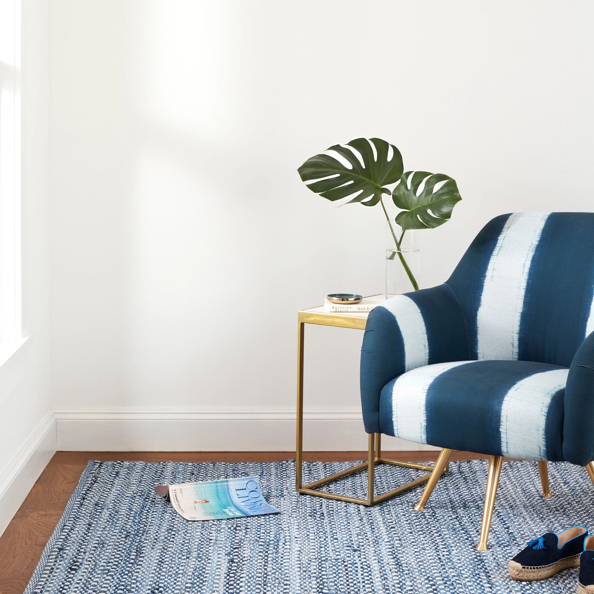 Denim Stone Blue Handwoven Cotton Rug - DA2208 - 10x14