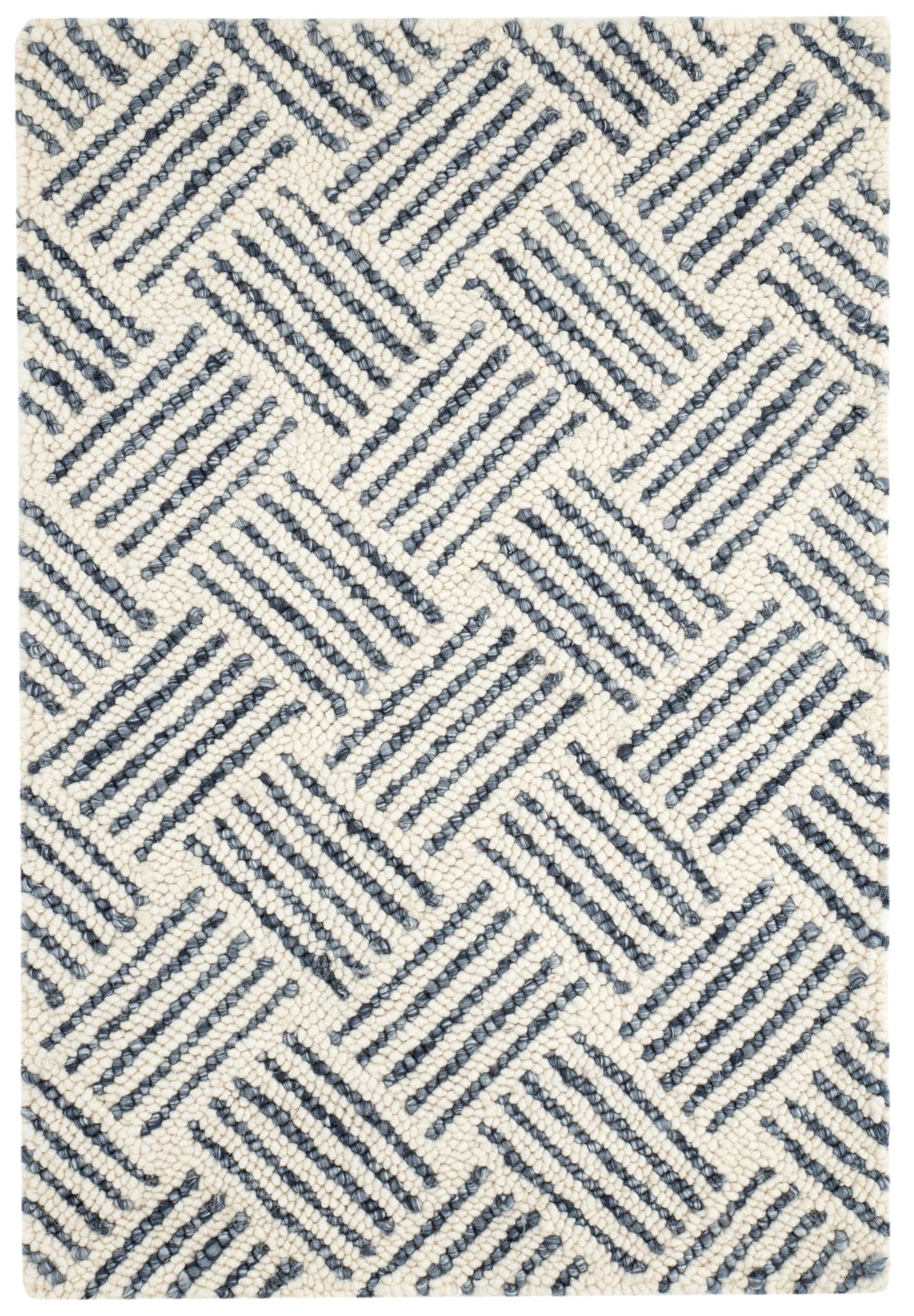 Layers Indigo Hand Hooked Wool Rug - DA2212 - 10x14