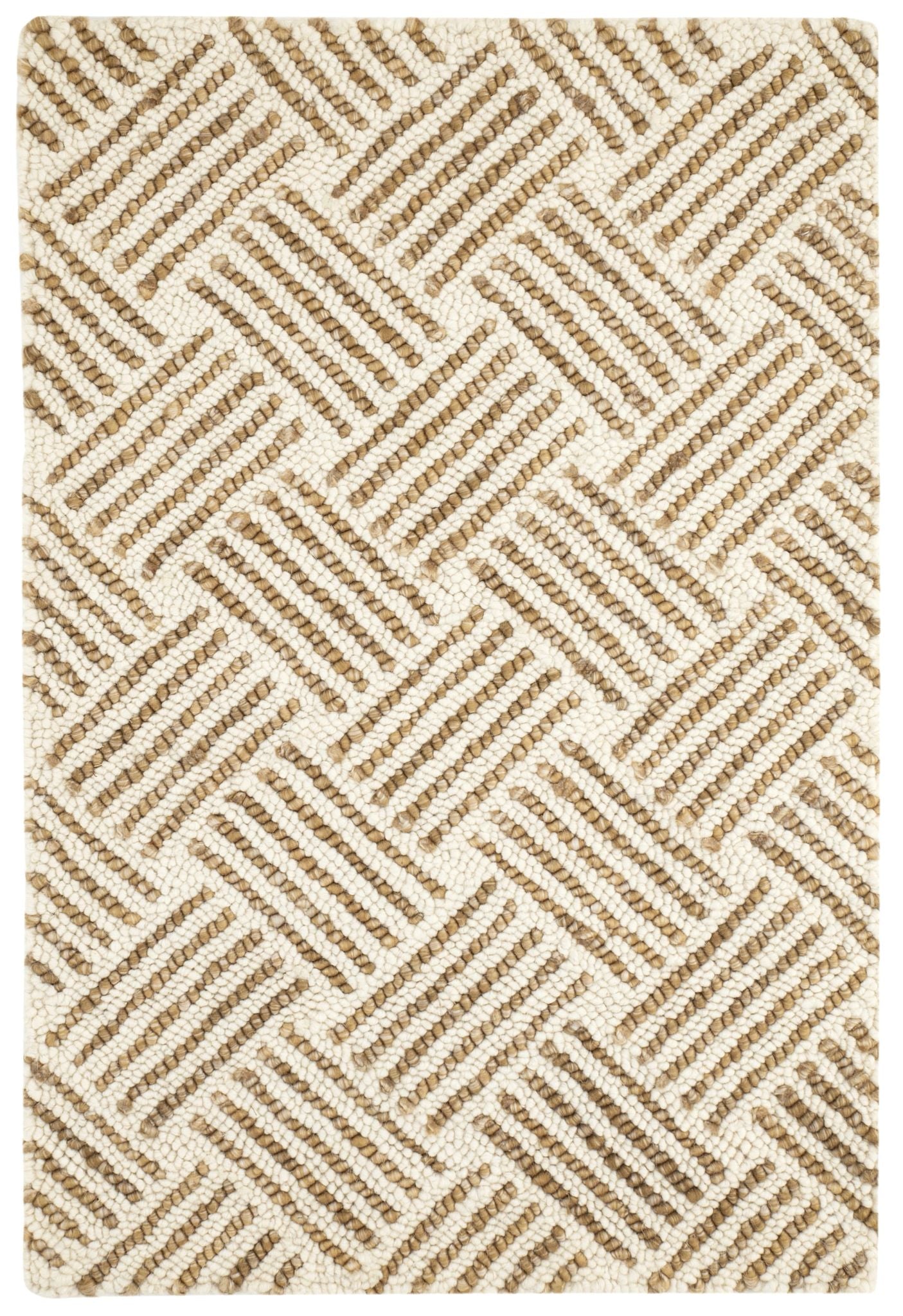 Layers Ochre Hand Hooked Wool Rug - DA2213 - 10x14