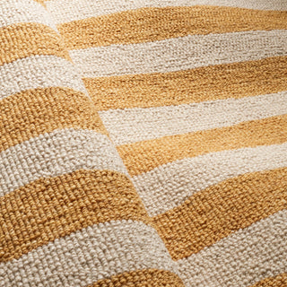 Silas Stripe Gold Hand Micro Hooked Wool Rug - DA2219 - 10x14