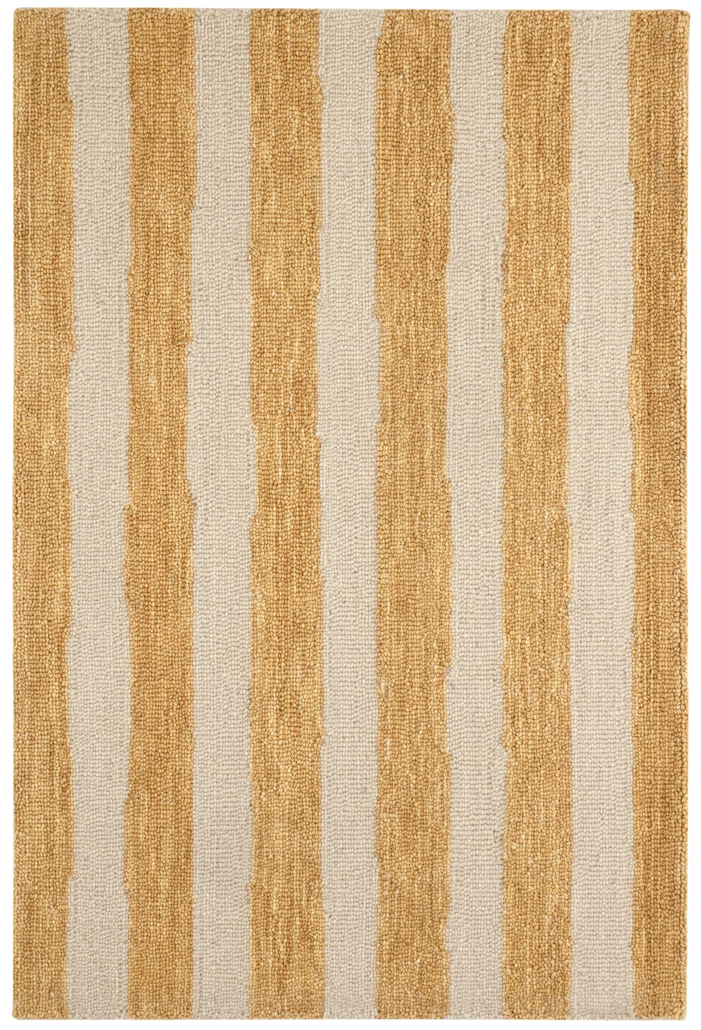 Silas Stripe Gold Hand Micro Hooked Wool Rug - DA2219 - 10x14