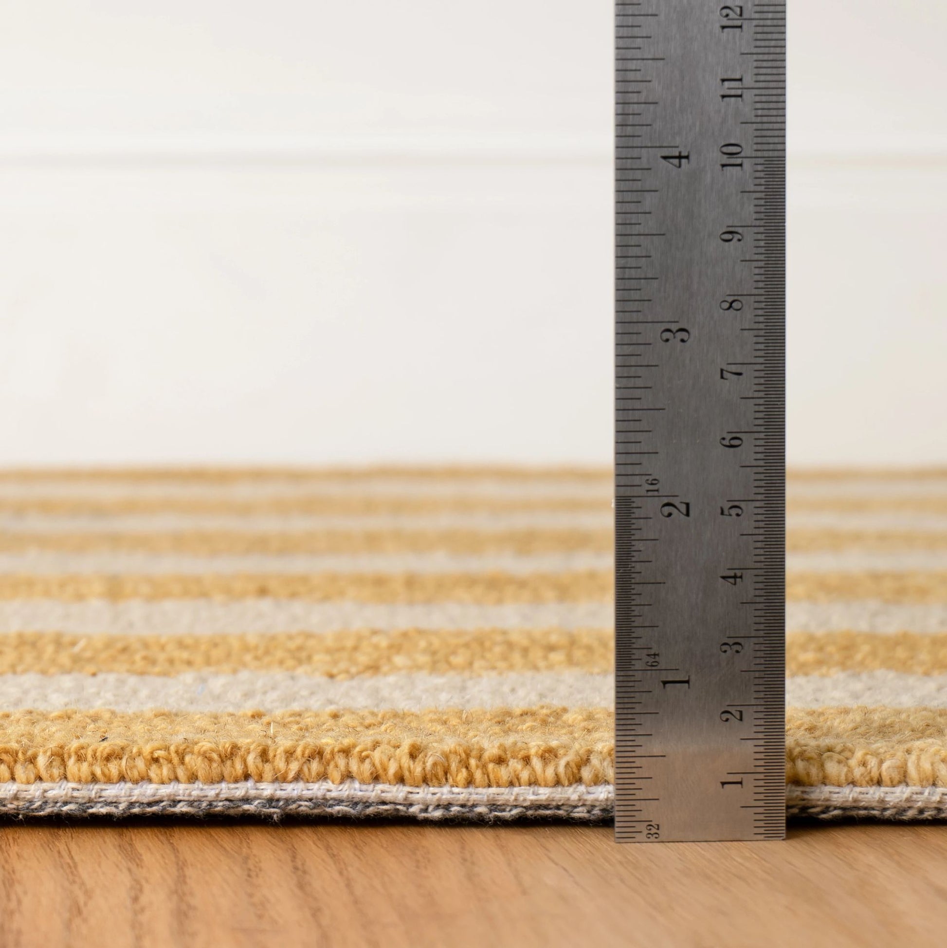 Silas Stripe Gold Hand Micro Hooked Wool Rug - DA2219 - 10x14