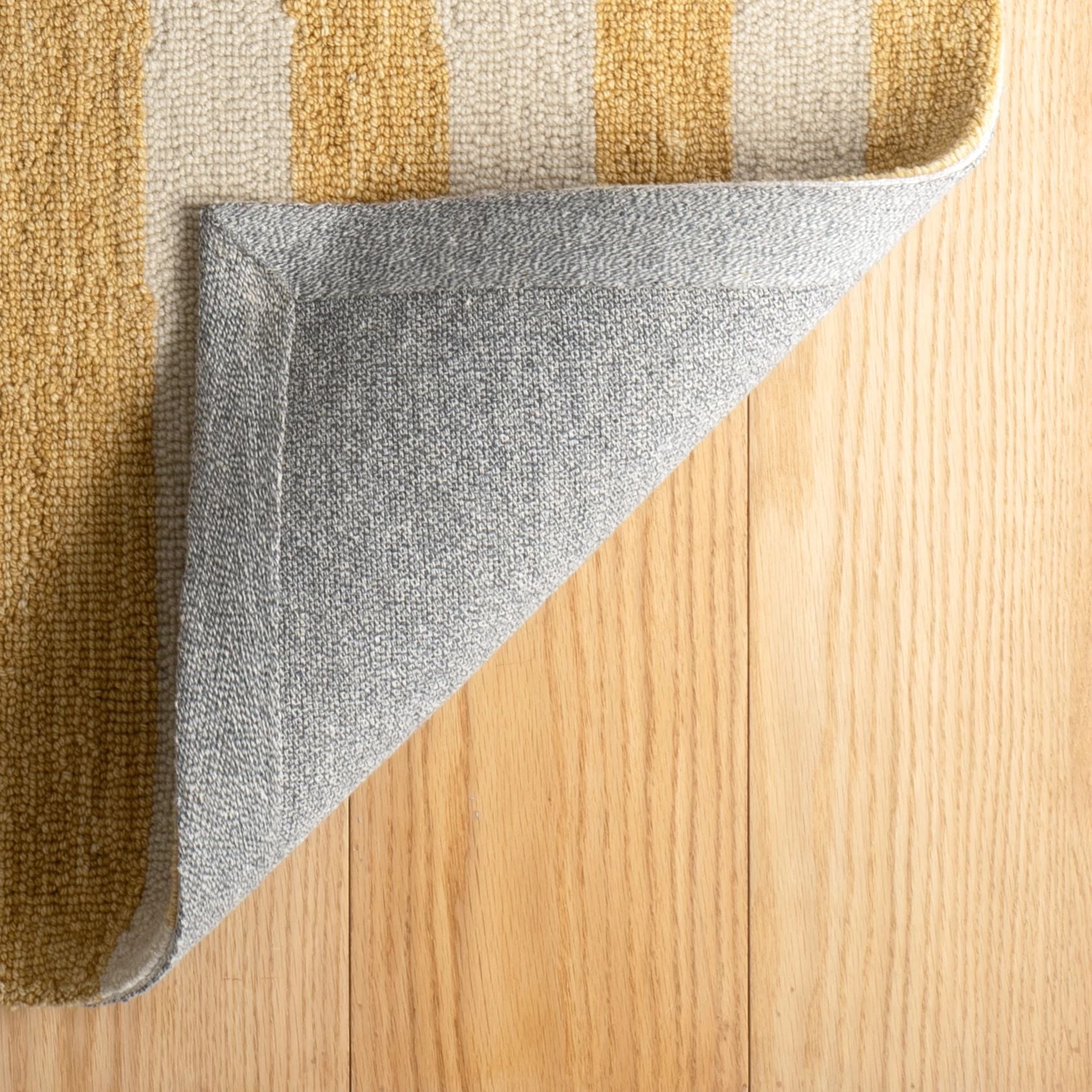 Silas Stripe Gold Hand Micro Hooked Wool Rug - DA2219 - 10x14