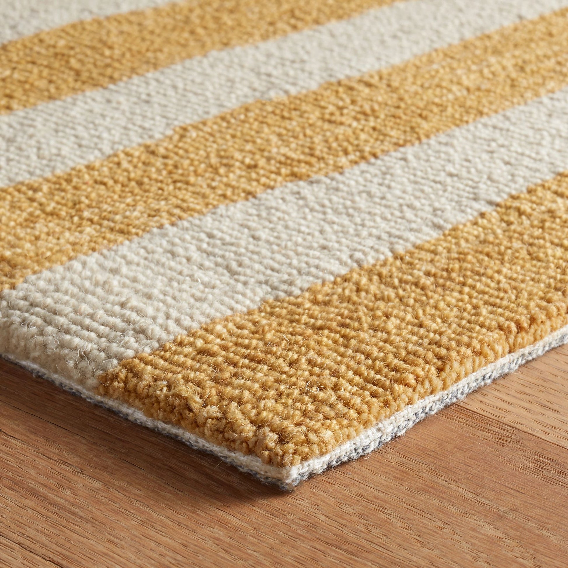 Silas Stripe Gold Hand Micro Hooked Wool Rug - DA2219 - 10x14
