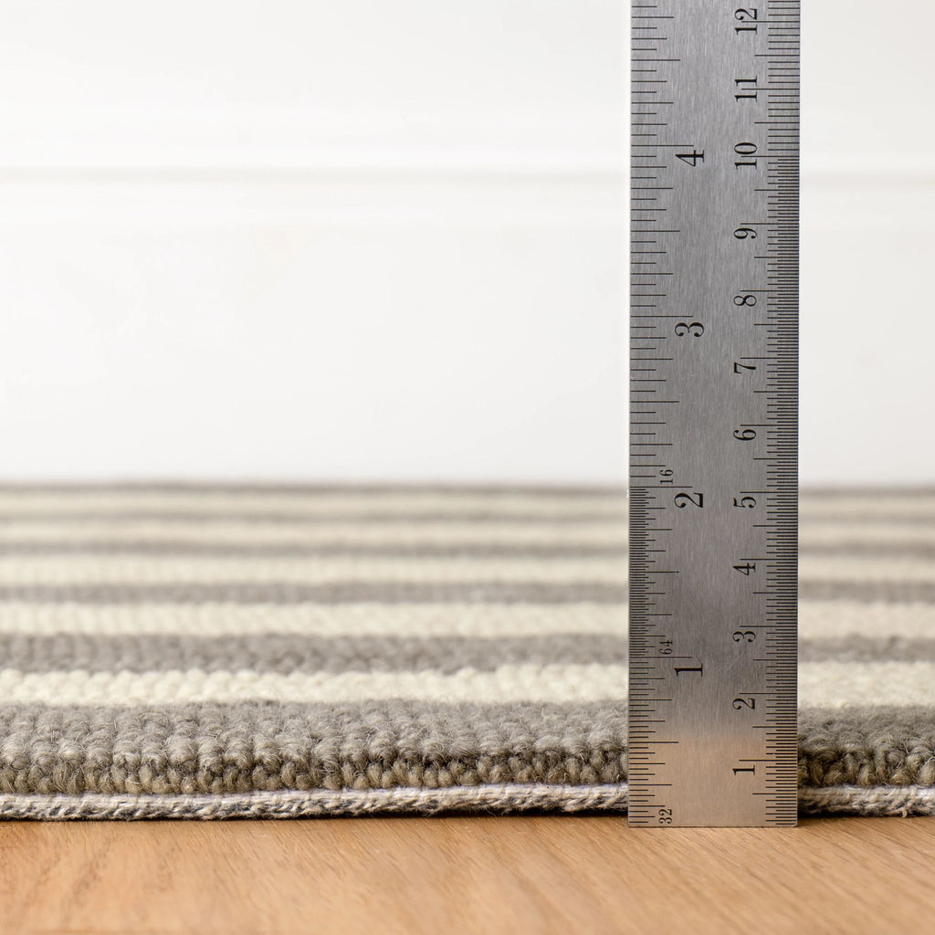 Silas Stripe Grey Hand Micro Hooked Wool Rug - DA2220 - 10x14