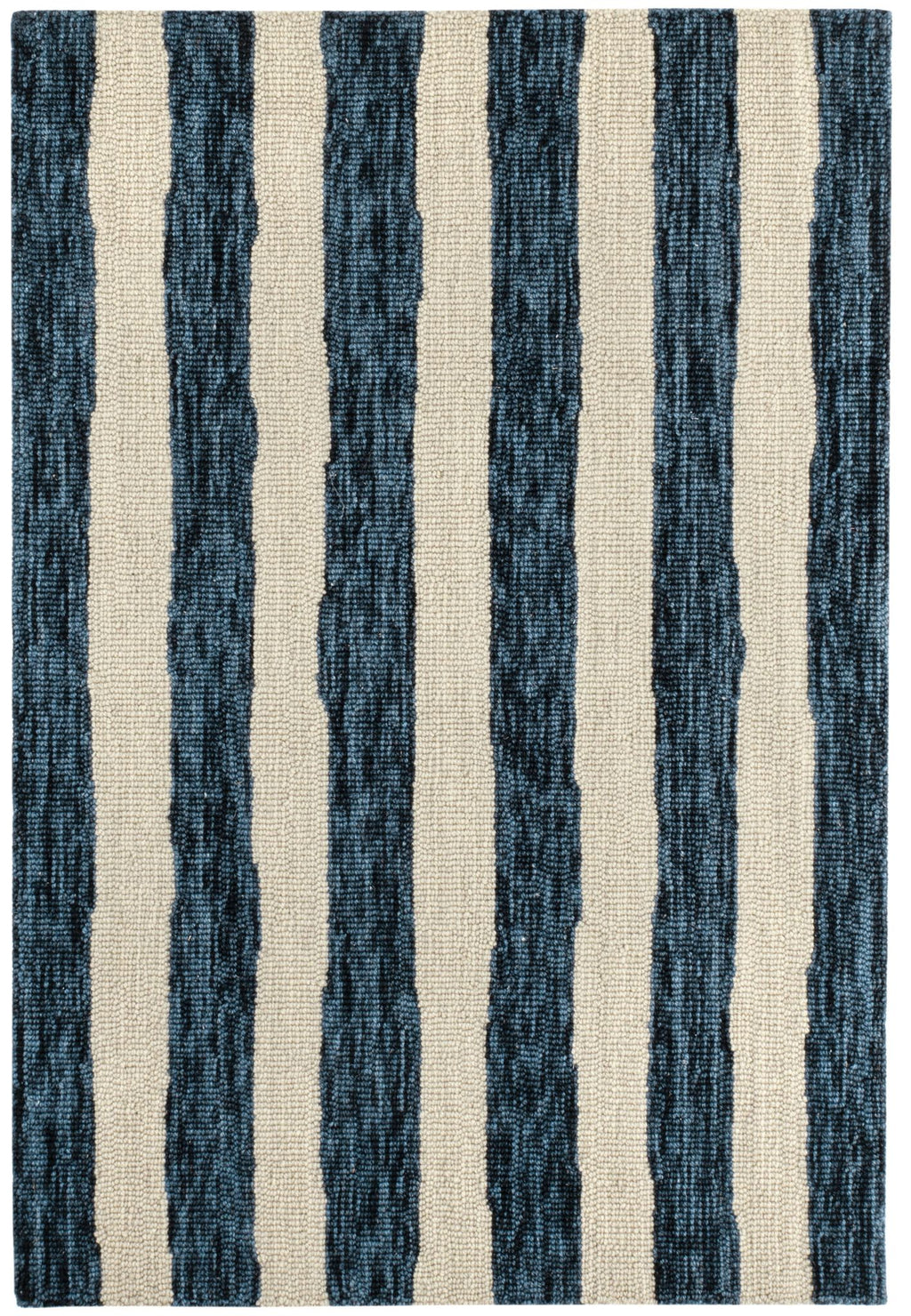Silas Stripe Navy Hand Micro Hooked Wool Rug - DA2221 - 10x14