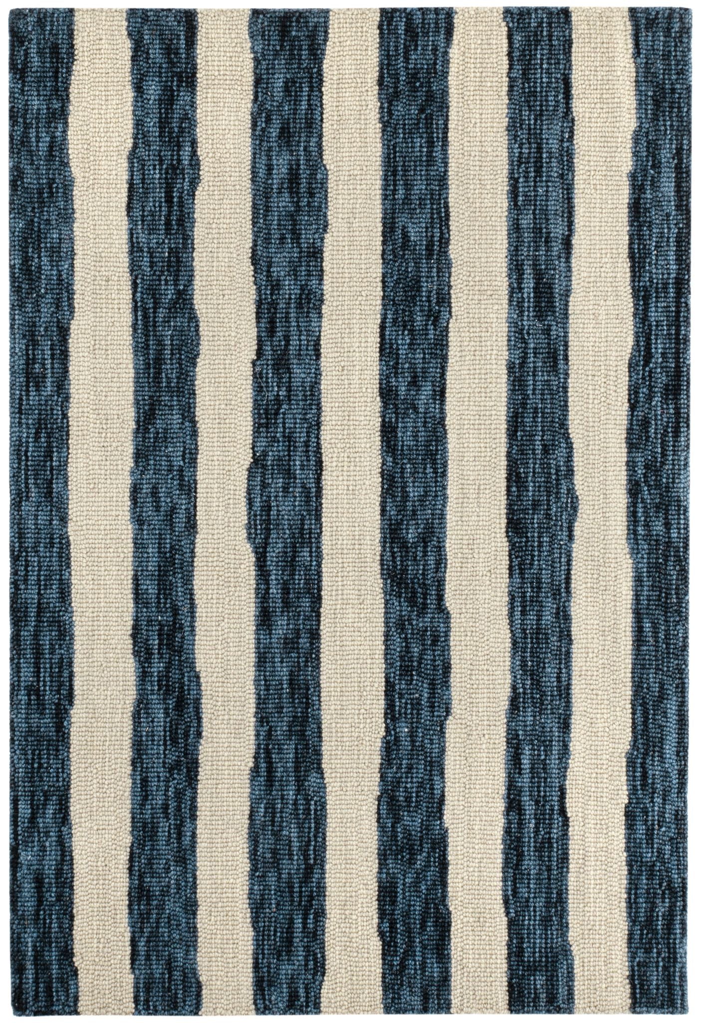 Silas Stripe Navy Hand Micro Hooked Wool Rug - DA2221 - 10x14