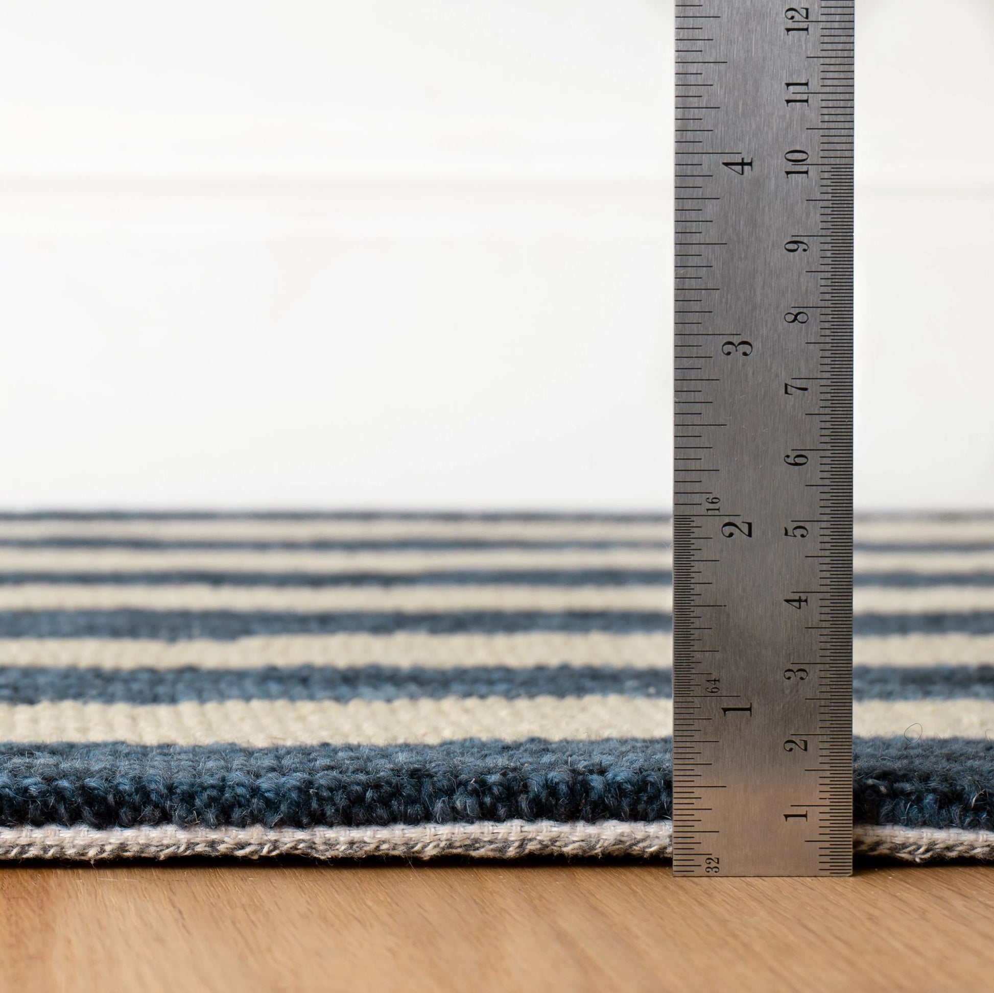 Silas Stripe Navy Hand Micro Hooked Wool Rug - DA2221 - 10x14