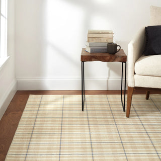 Hallie Plaid Khaki Machine Washable Rug - DA2254 - 4' Round