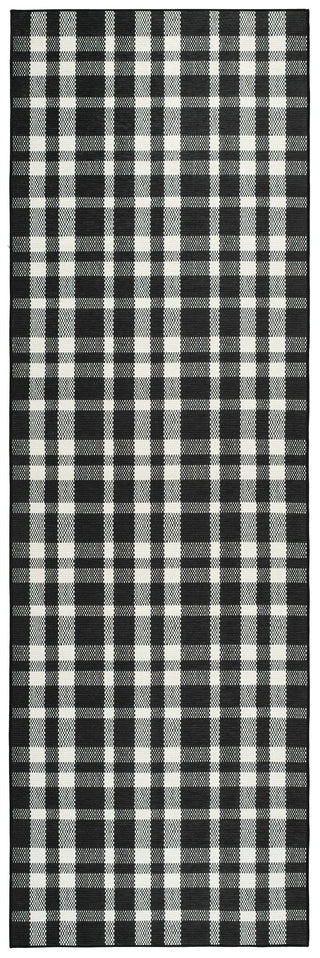 Houston Plaid Black Machine Washable Rug - DA2255 - Runner-2.5x8