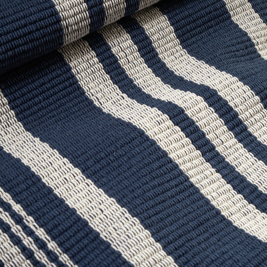 Irving Stripe Navy Handwoven Cotton Rug - DA2283 - 10x14